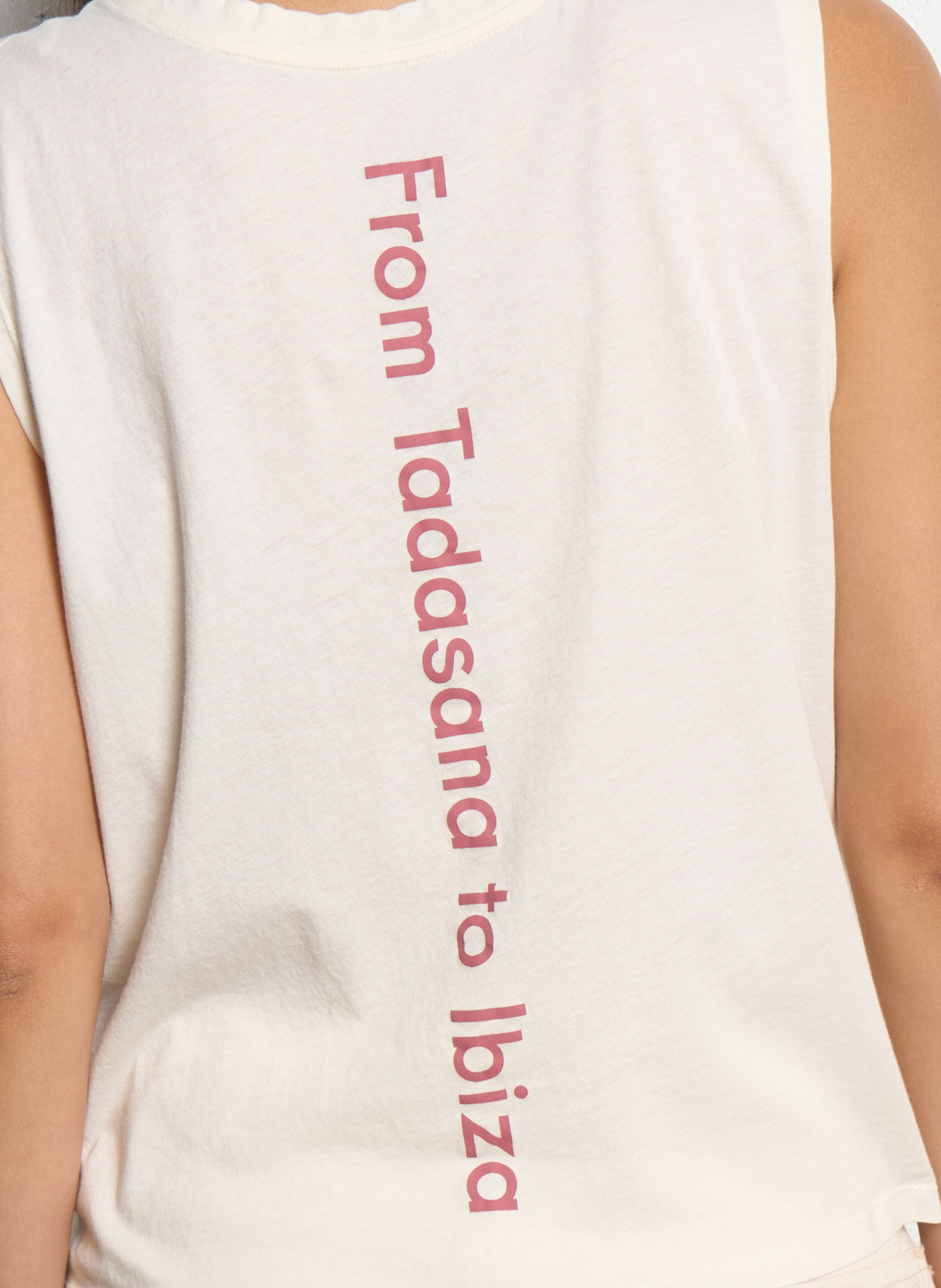 Tee-shirt sans manches en coton Beige