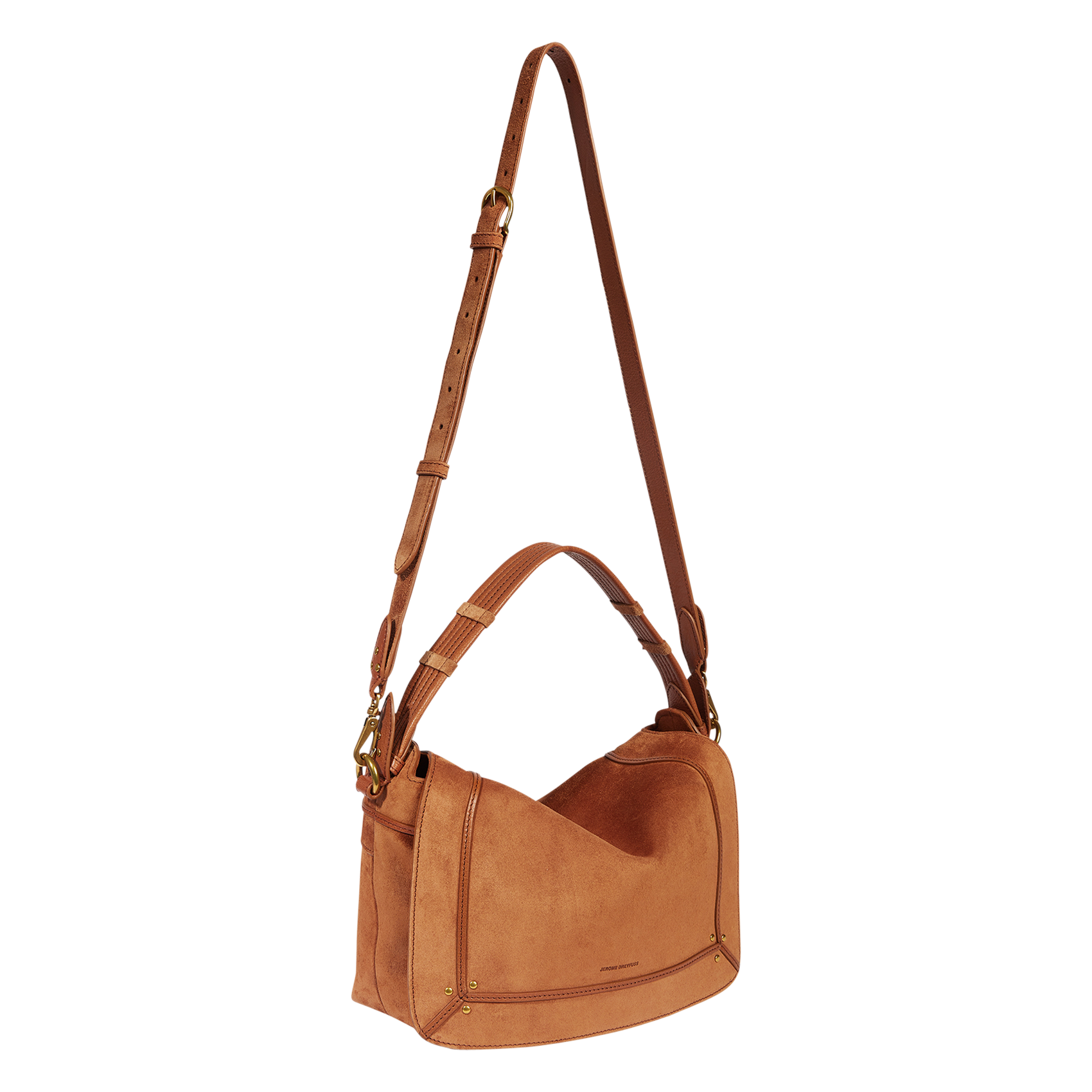 Sac besace en cuir velours  JEROME DREYFUSS Marron