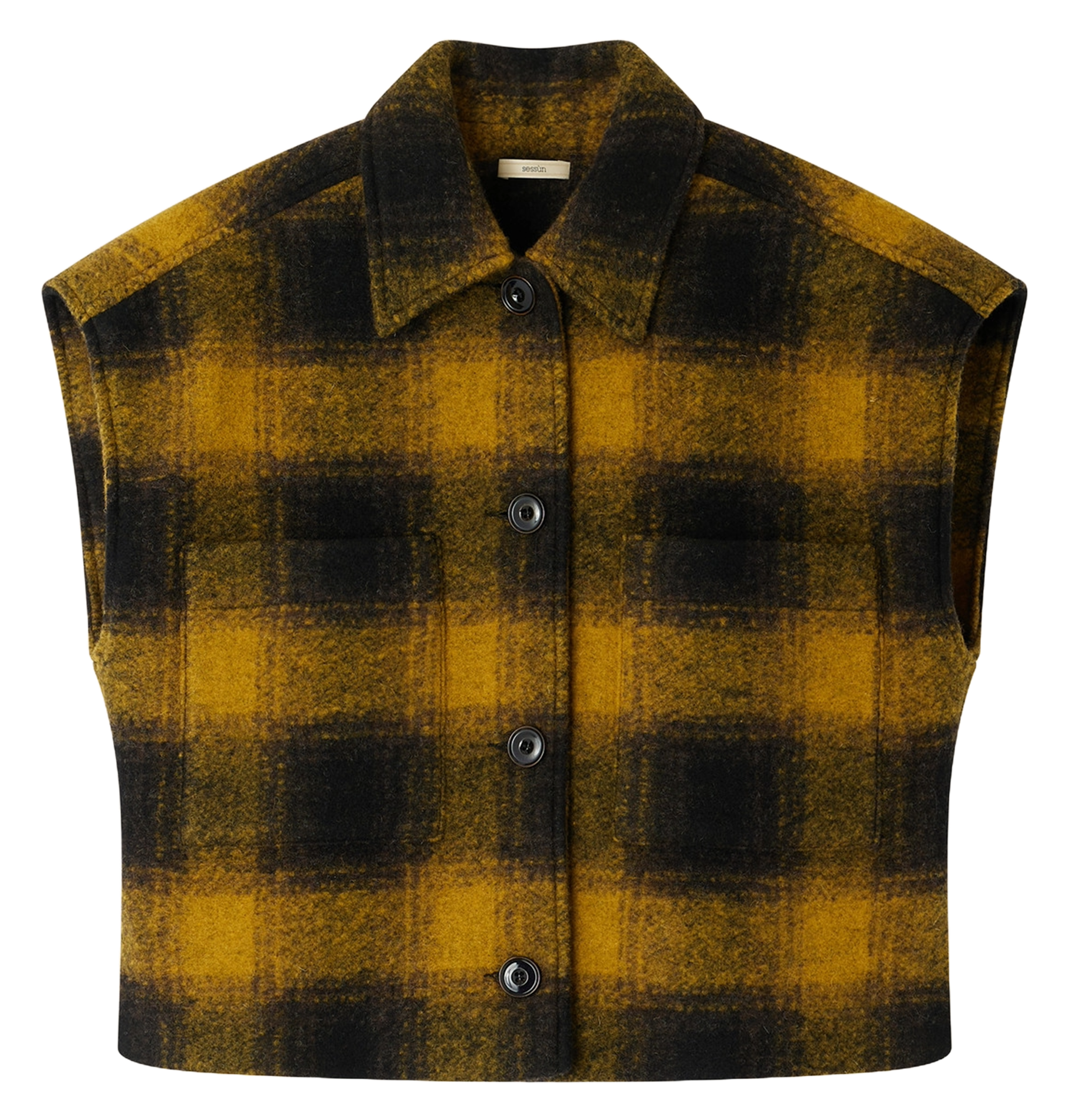 Checked wool-blend jacket SESSUN Khaki