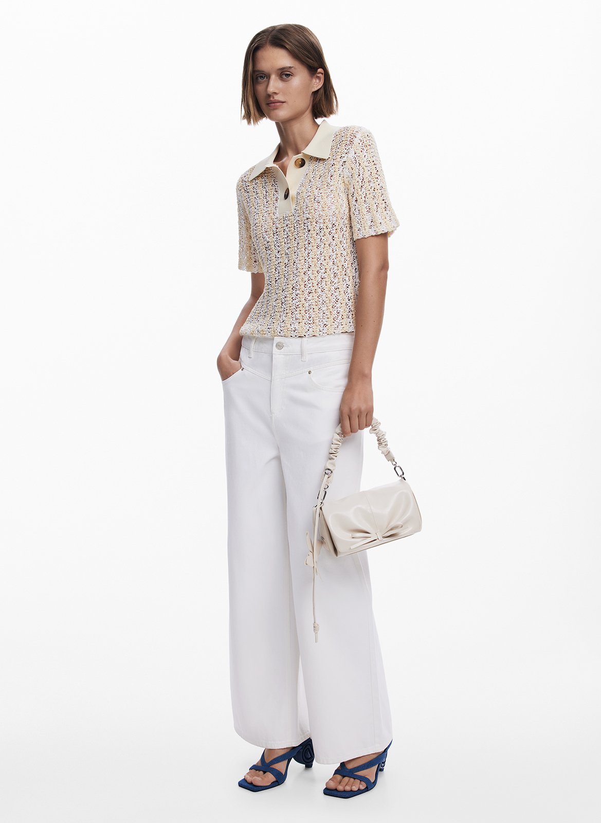 Glänzende Schultertasche DESIGUAL Weiss