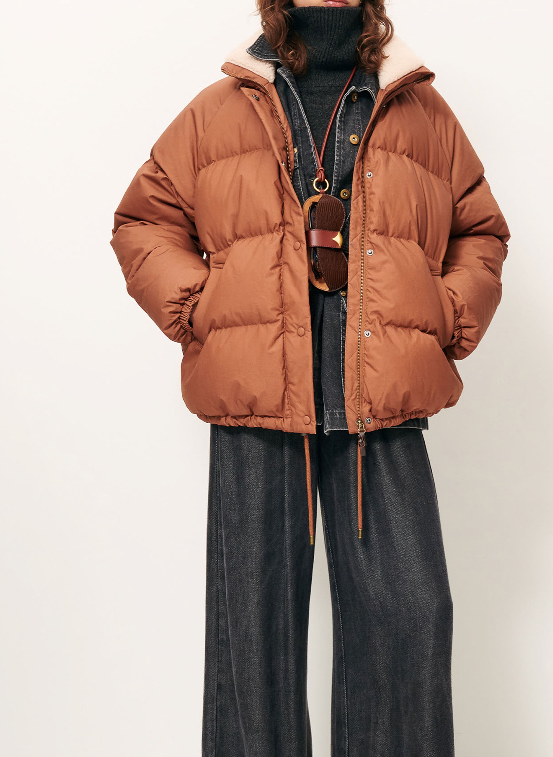 Oversize-Steppjacke mit Stehkragen SESSUN Braun