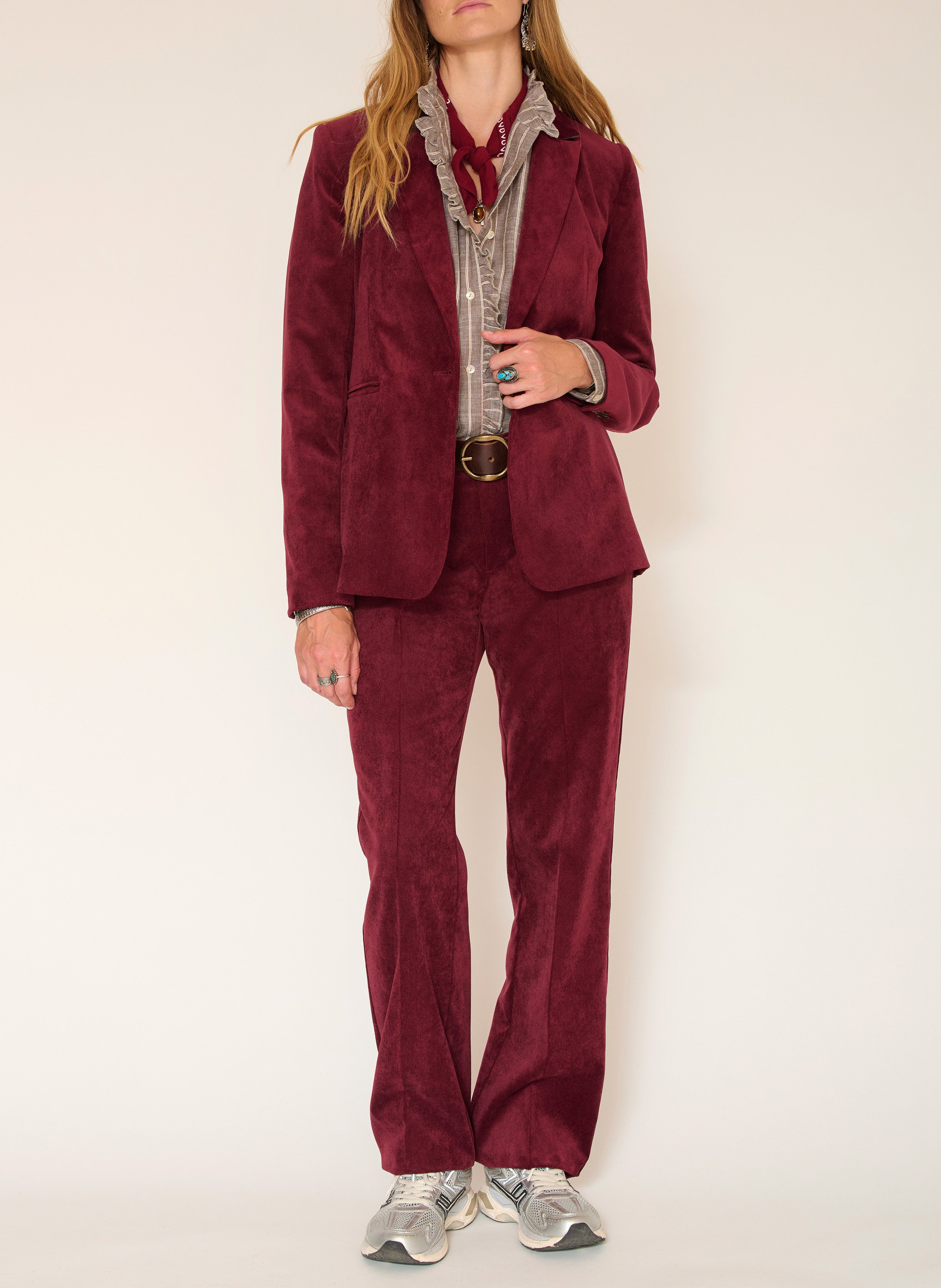 Veste de blazer ajustée col tailleur MKT Rouge