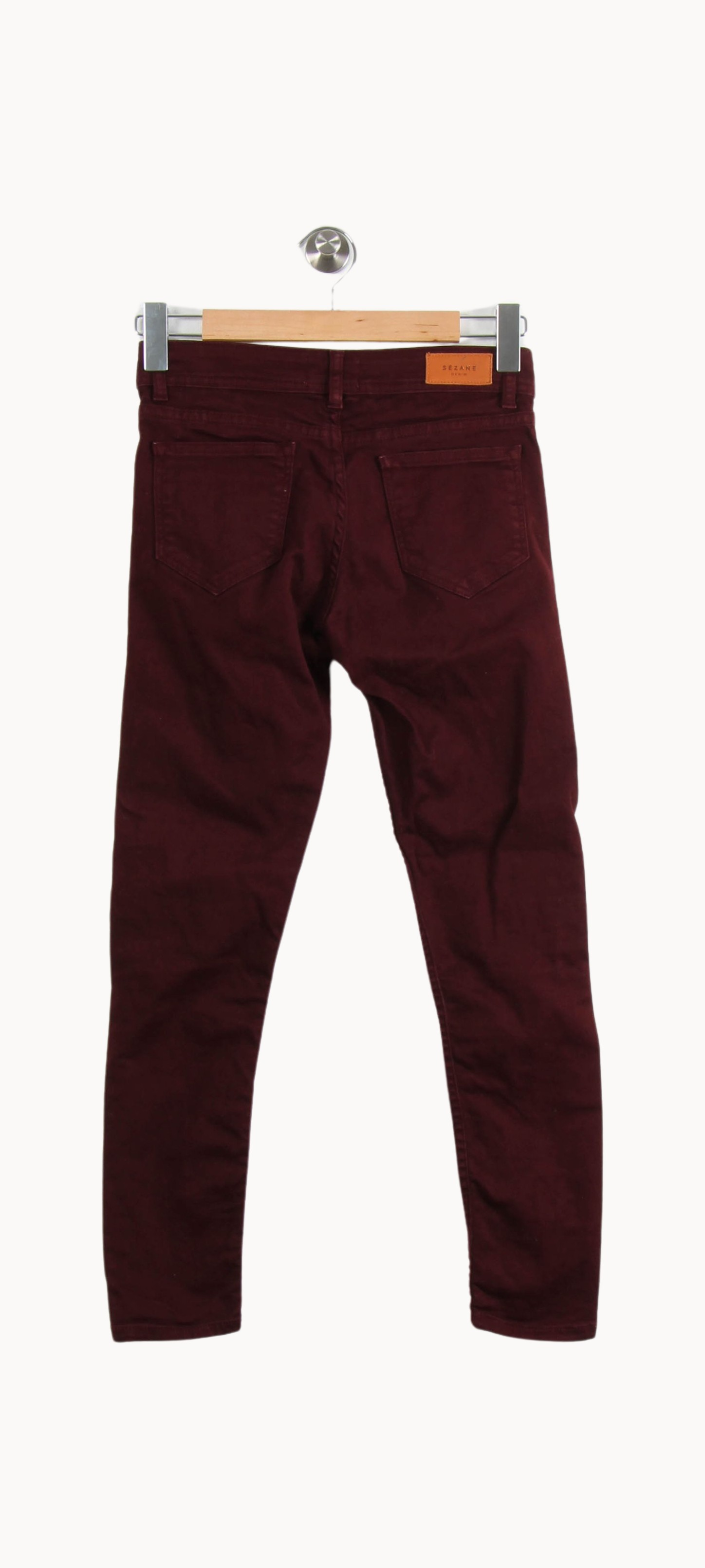 Cropped slim jeans with studs SEZANE - Seconde main Red