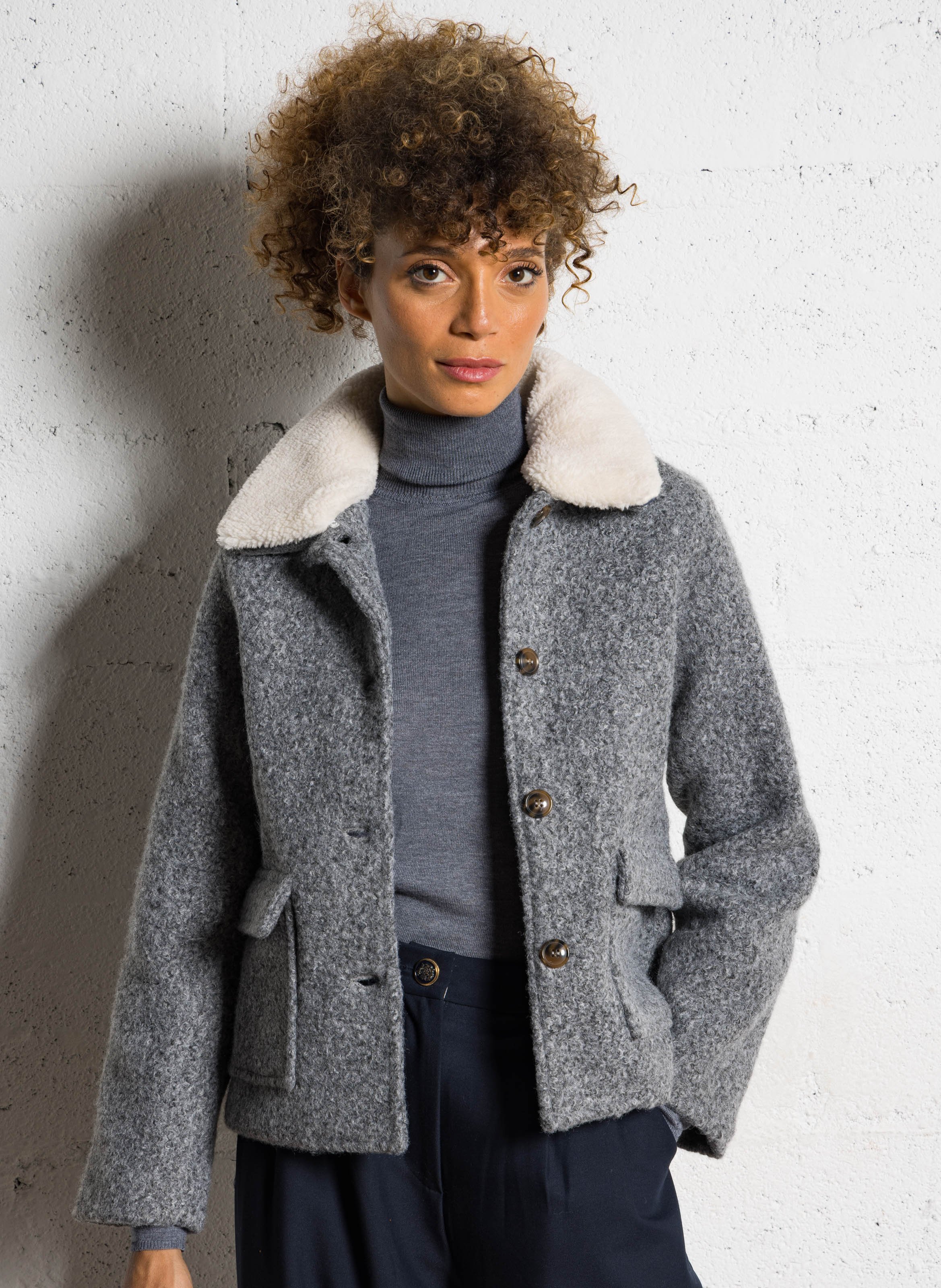 Veste col classique  LA PETITE ETOILE Gris