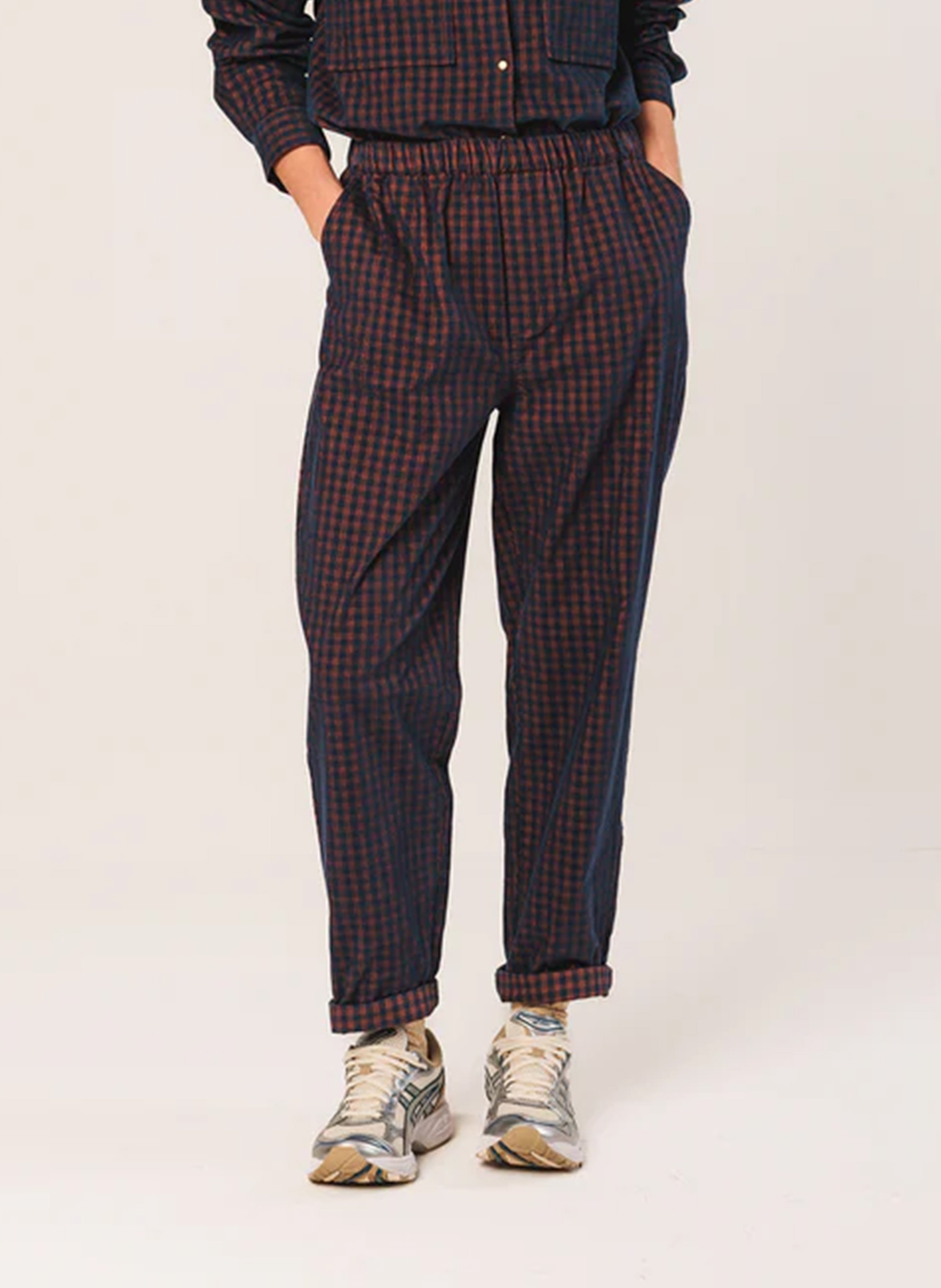 Slim-fit cotton cargo pants INDI & COLD Blue