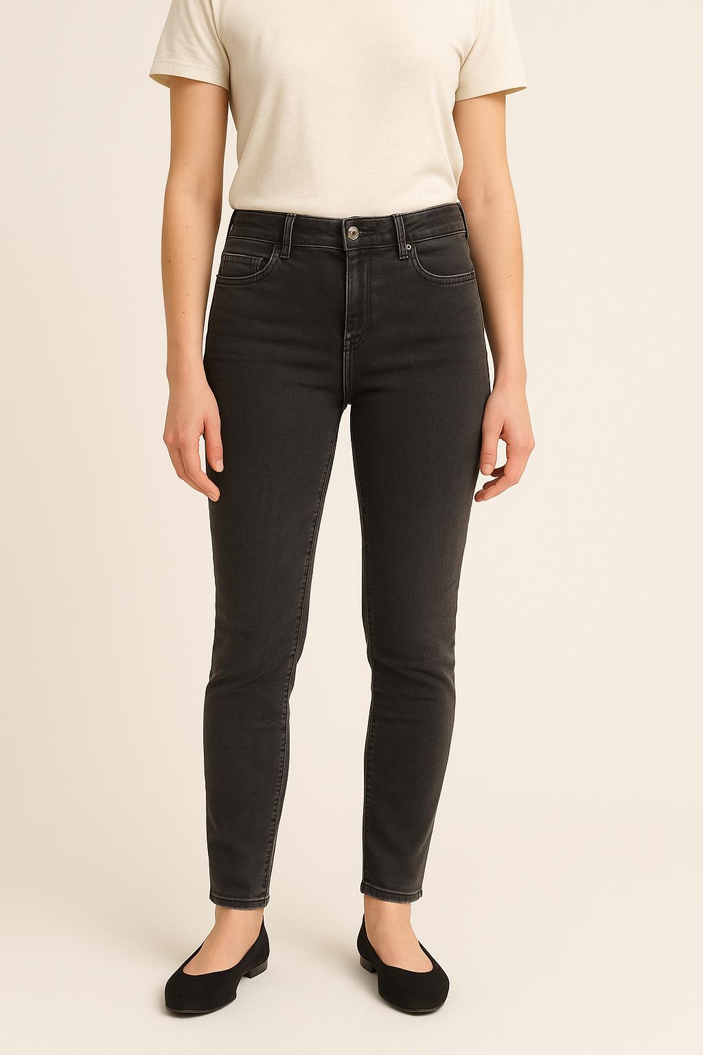 Cropped slim jeans with studs ACNE STUDIOS - Seconde Main Grey