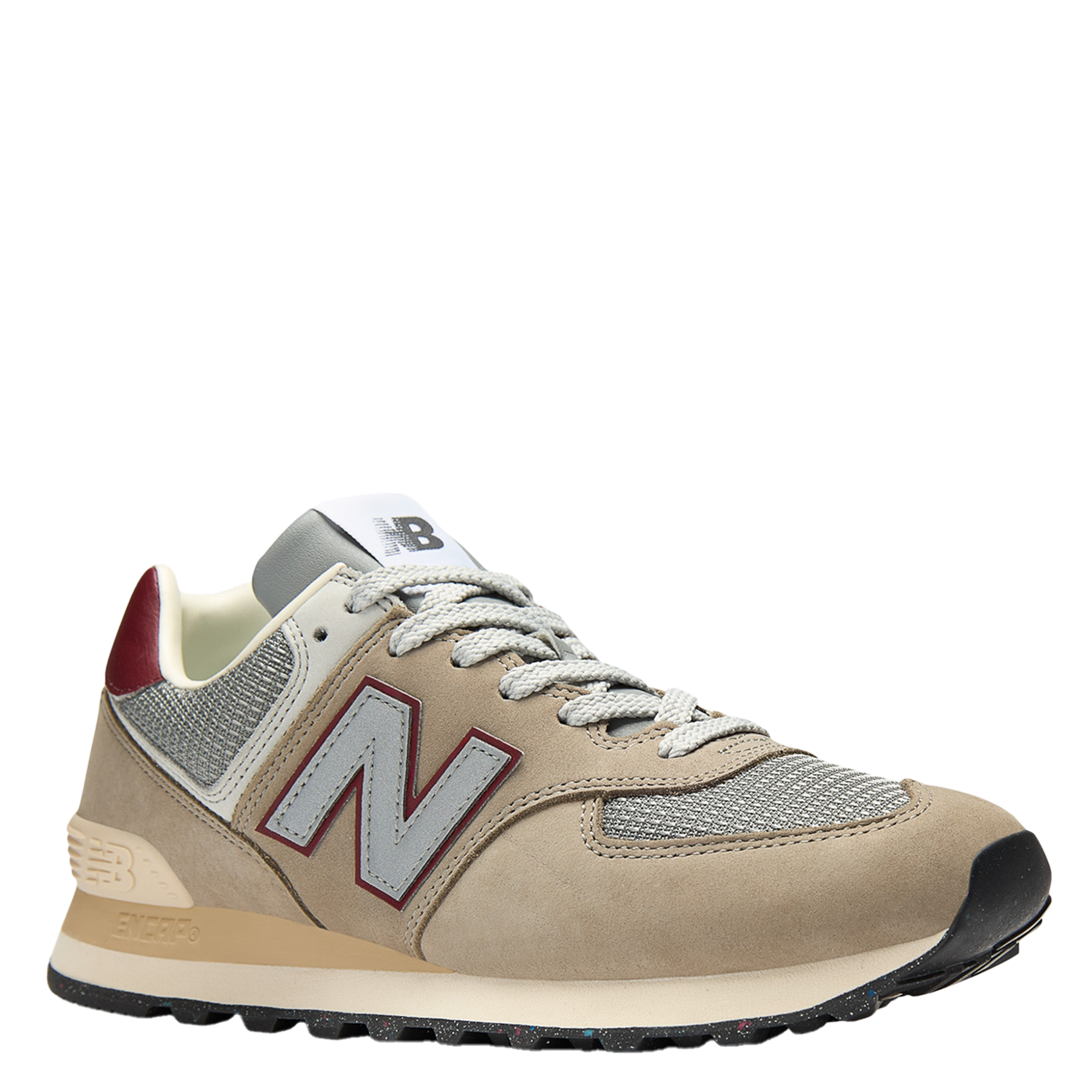 Low-top leather mix sneakers NEW BALANCE Beige