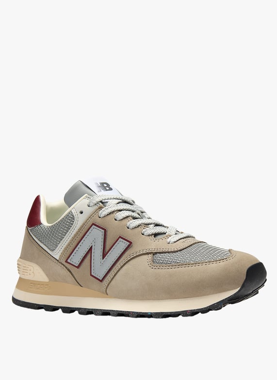 Low-top leather mix sneakers | Beige by NEW BALANCE Low-top leather mix sneakers Beige