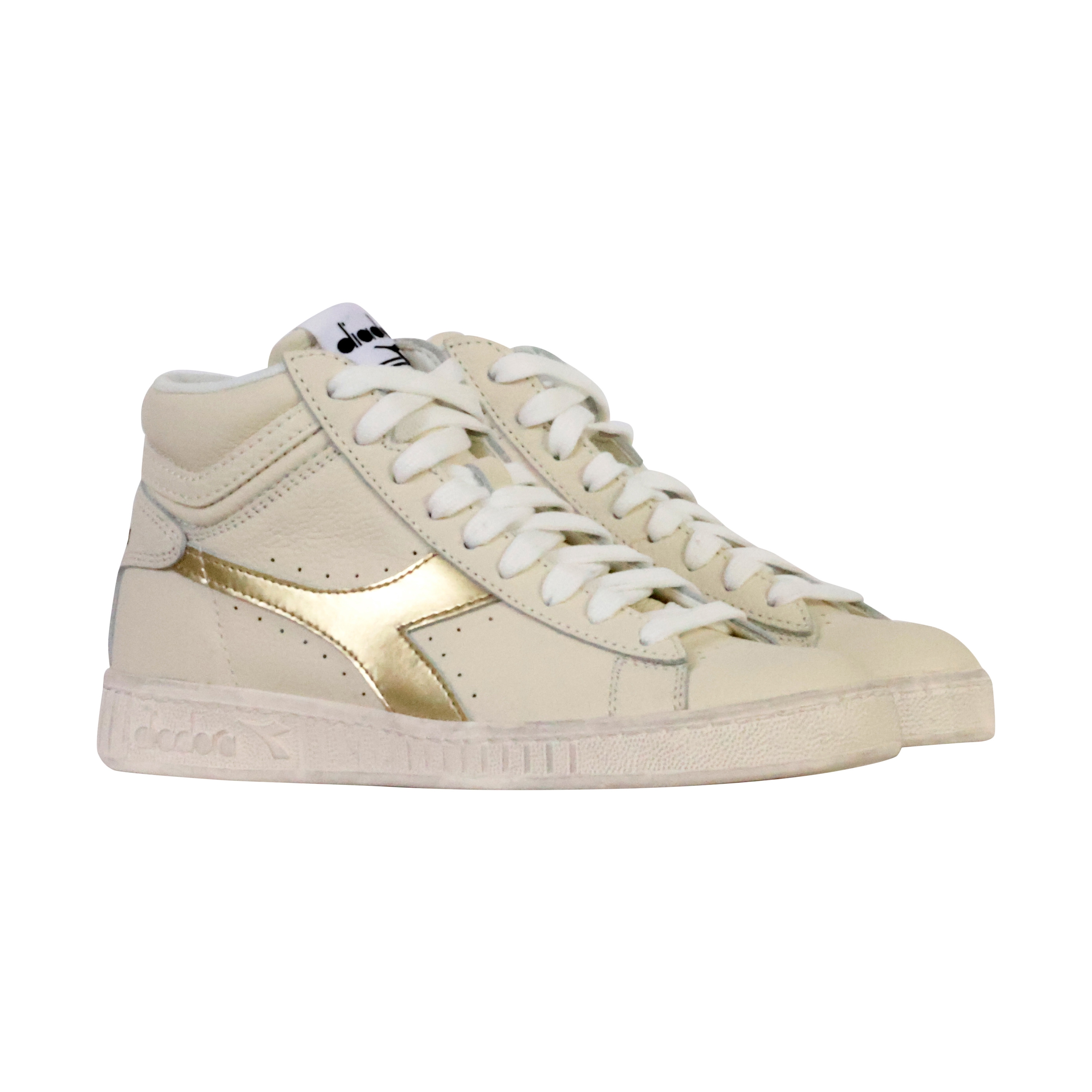 High-top leather sneakers  game l high waxed metal wn DIADORA White