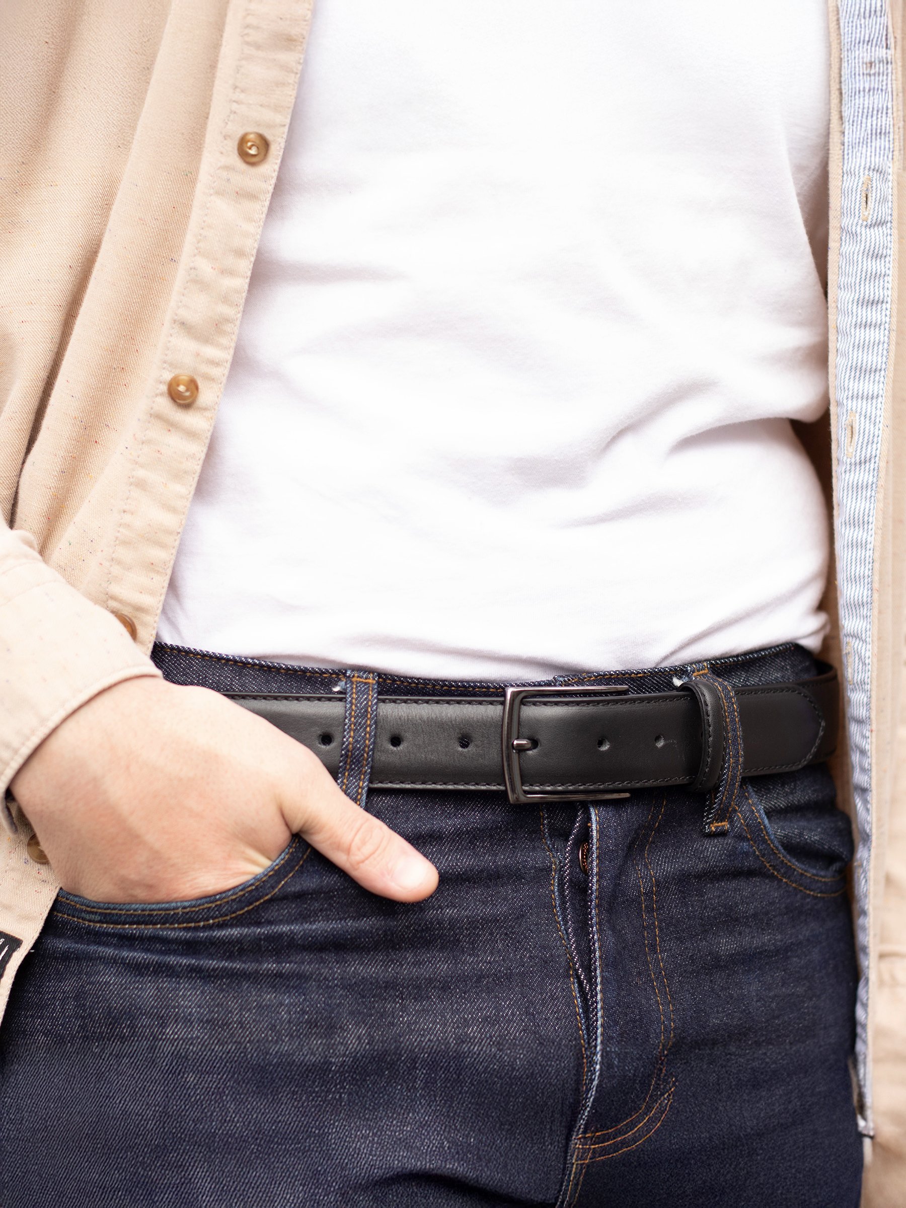 Madrid leather belt JULES & JENN Black