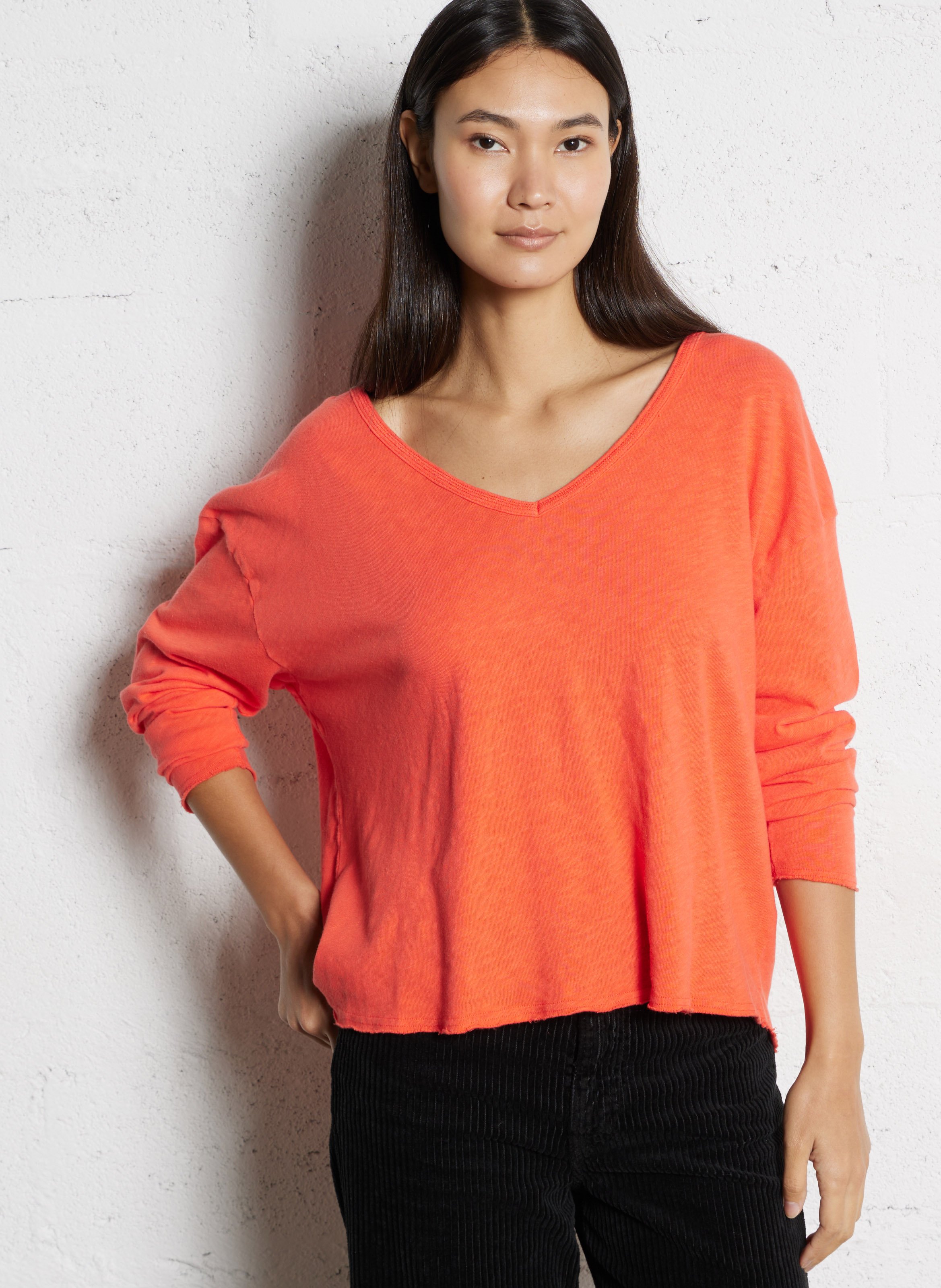 Tee-shirt manches longues en coton AMERICAN VINTAGE