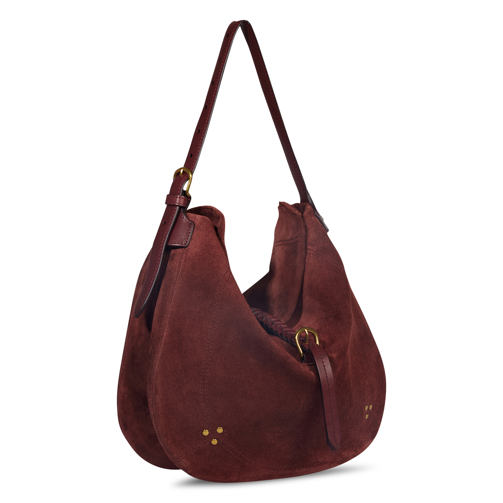 Soft suede leather shoulder bag Red