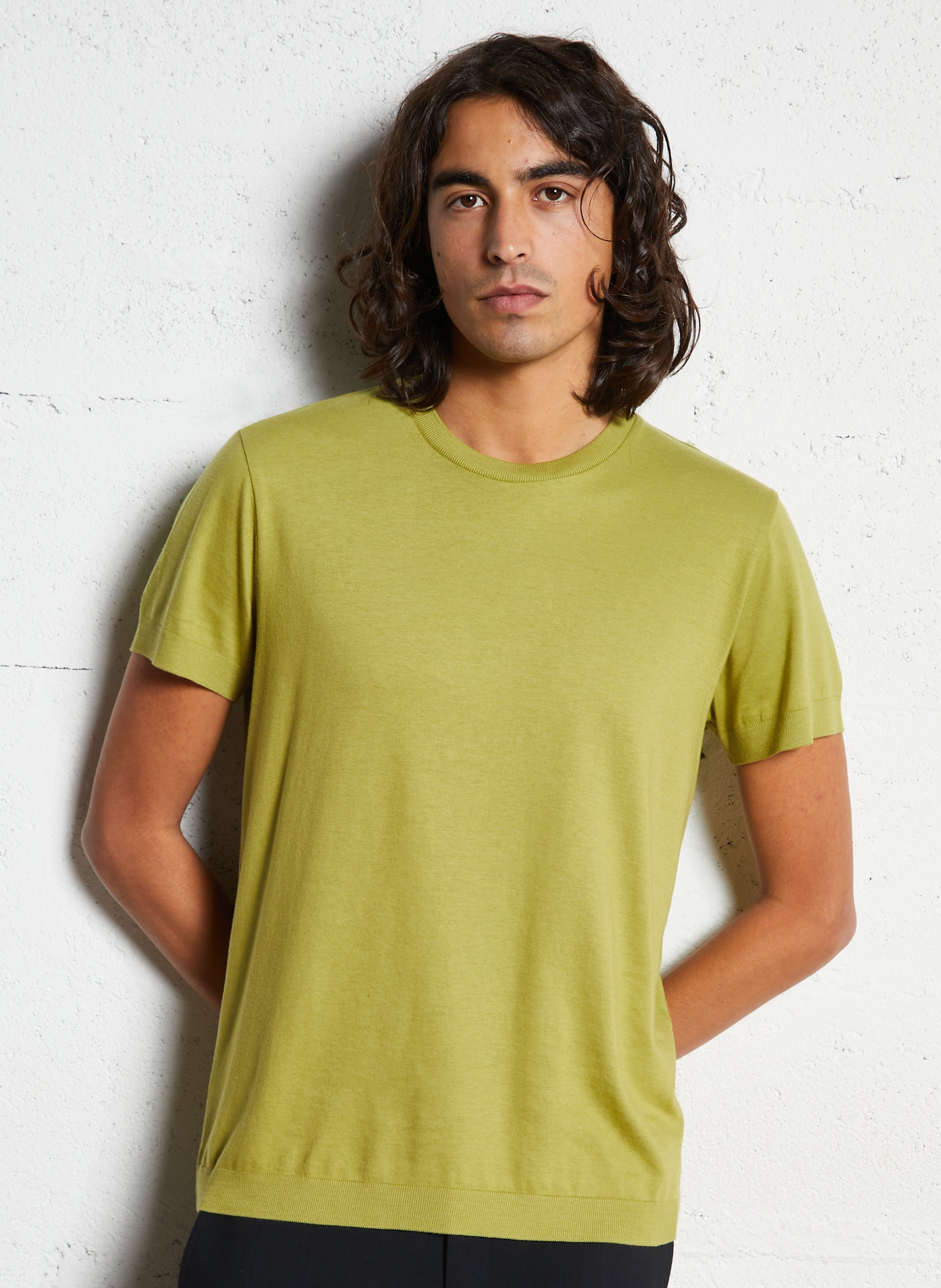 Gerade geschnittenes Rundhals-T-Shirt aus Baumwoll-Mix IKKS Grun