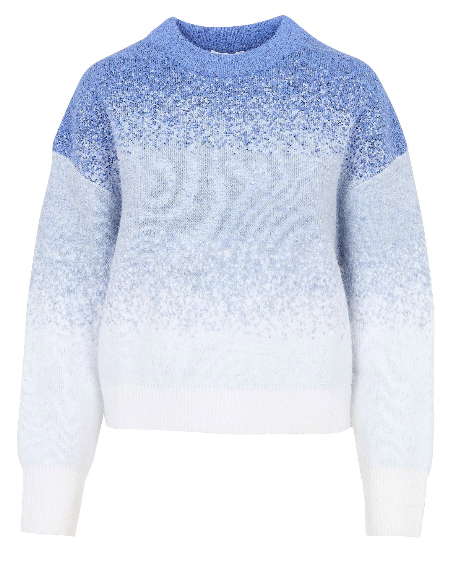 Pull oversize col rond en maille KOOKAI Bleu