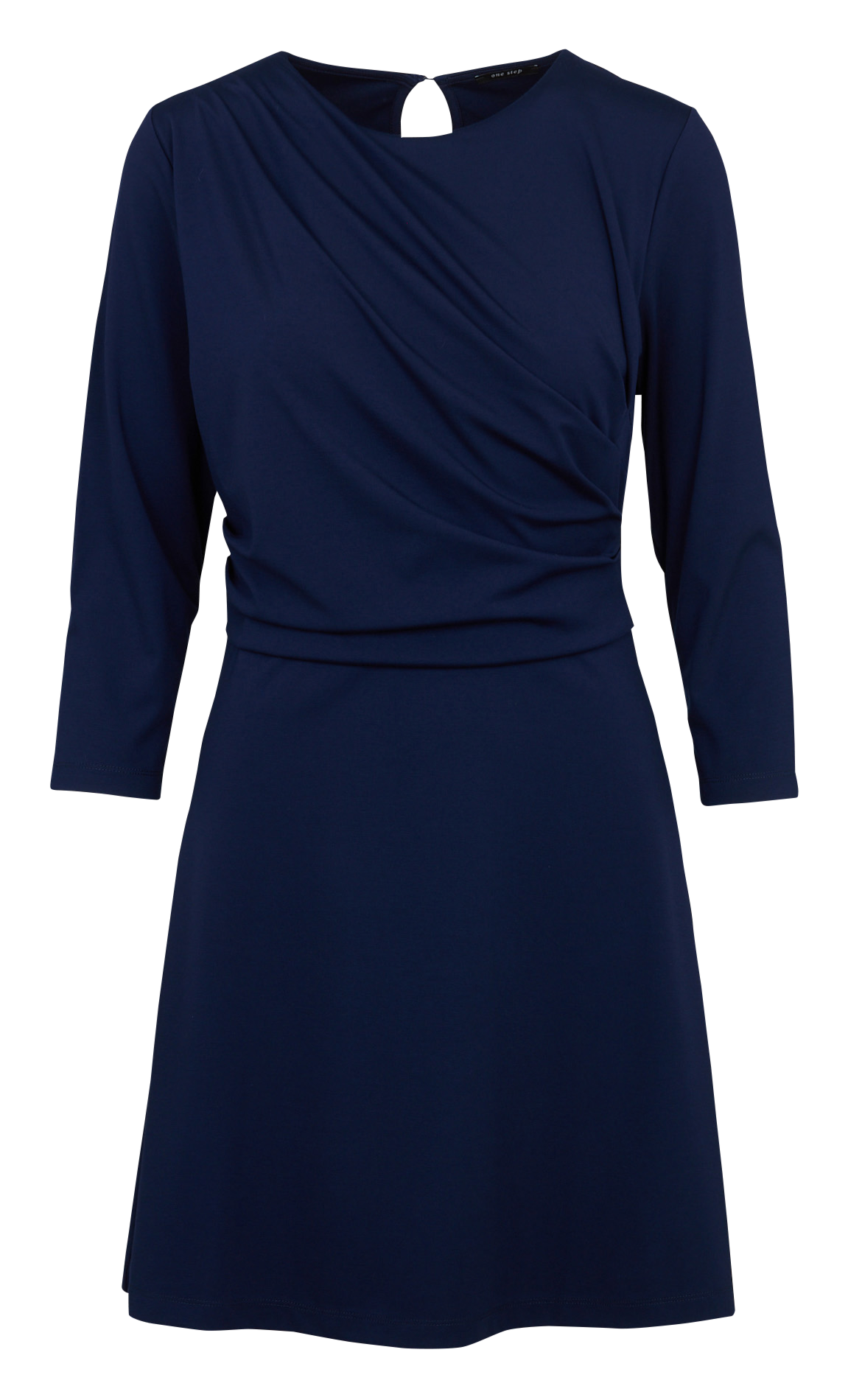 Robe courte fluide drapée unie ONE STEP Bleu
