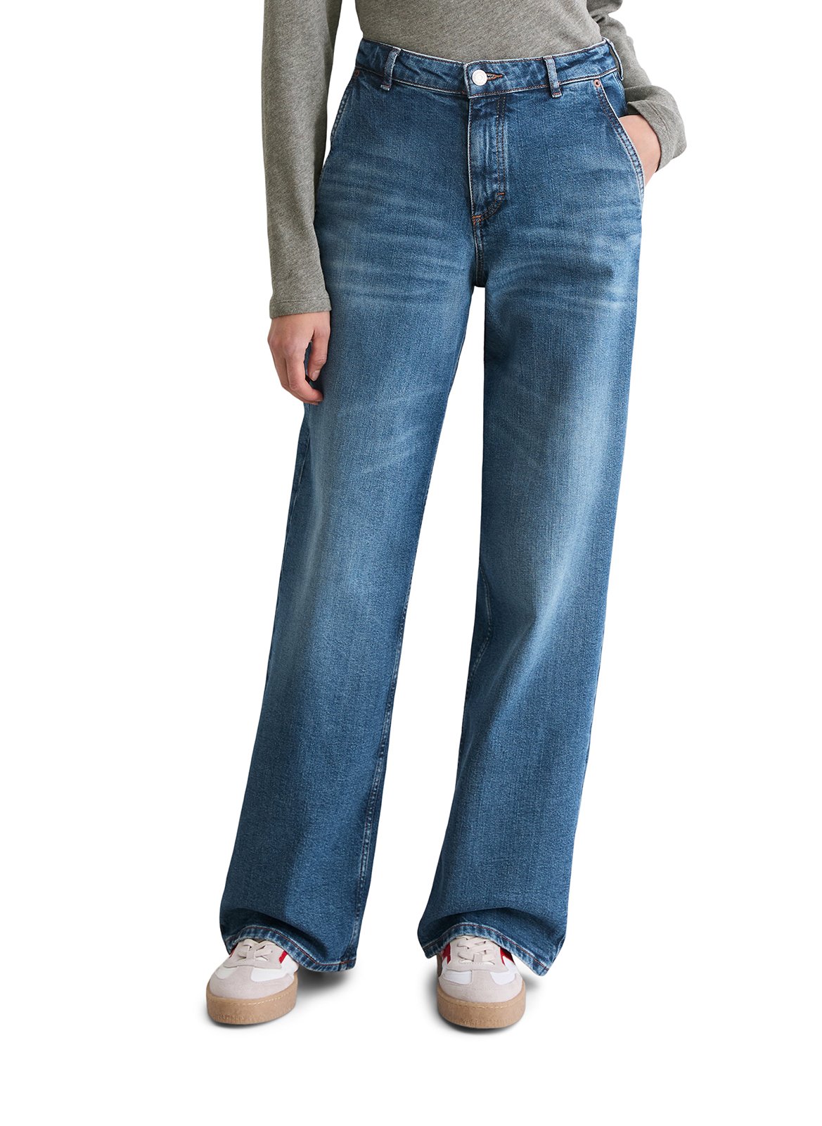 Cotton-blend wide-leg jeans MARC O'POLO Blue