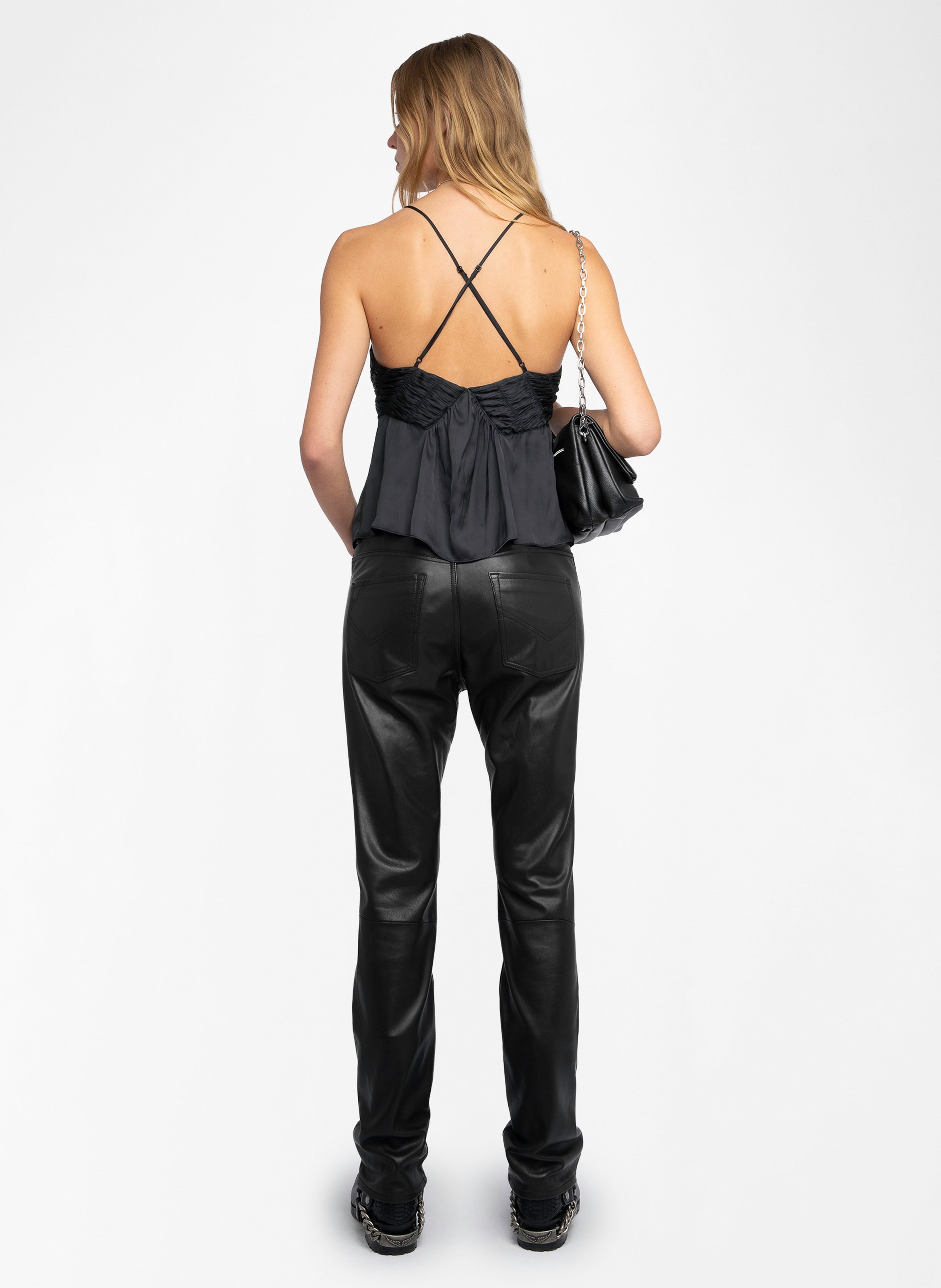 Caraco satiné à plis ZADIG&VOLTAIRE Noir