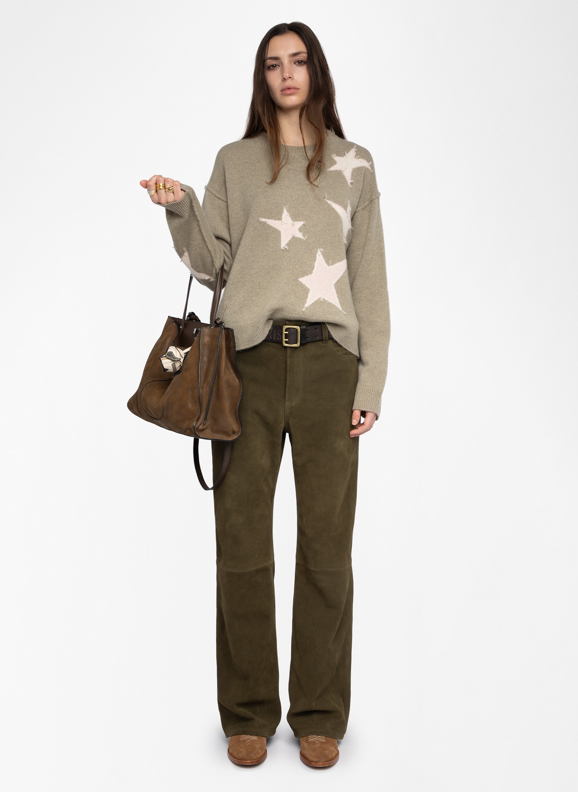 Pull col rond en cachemire ZADIG&VOLTAIRE Vert