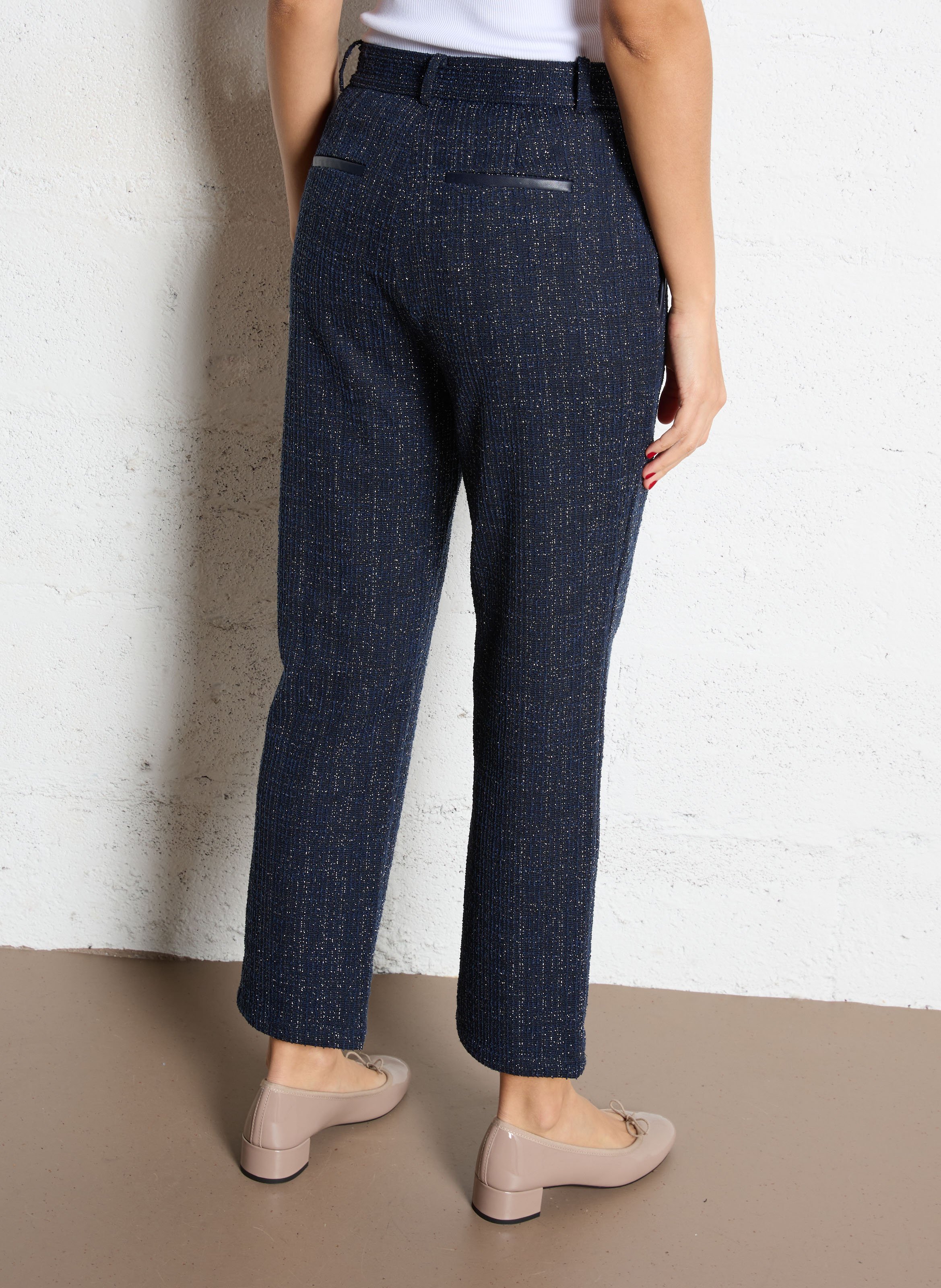 Pantalon droit en tweed LIU JO Bleu