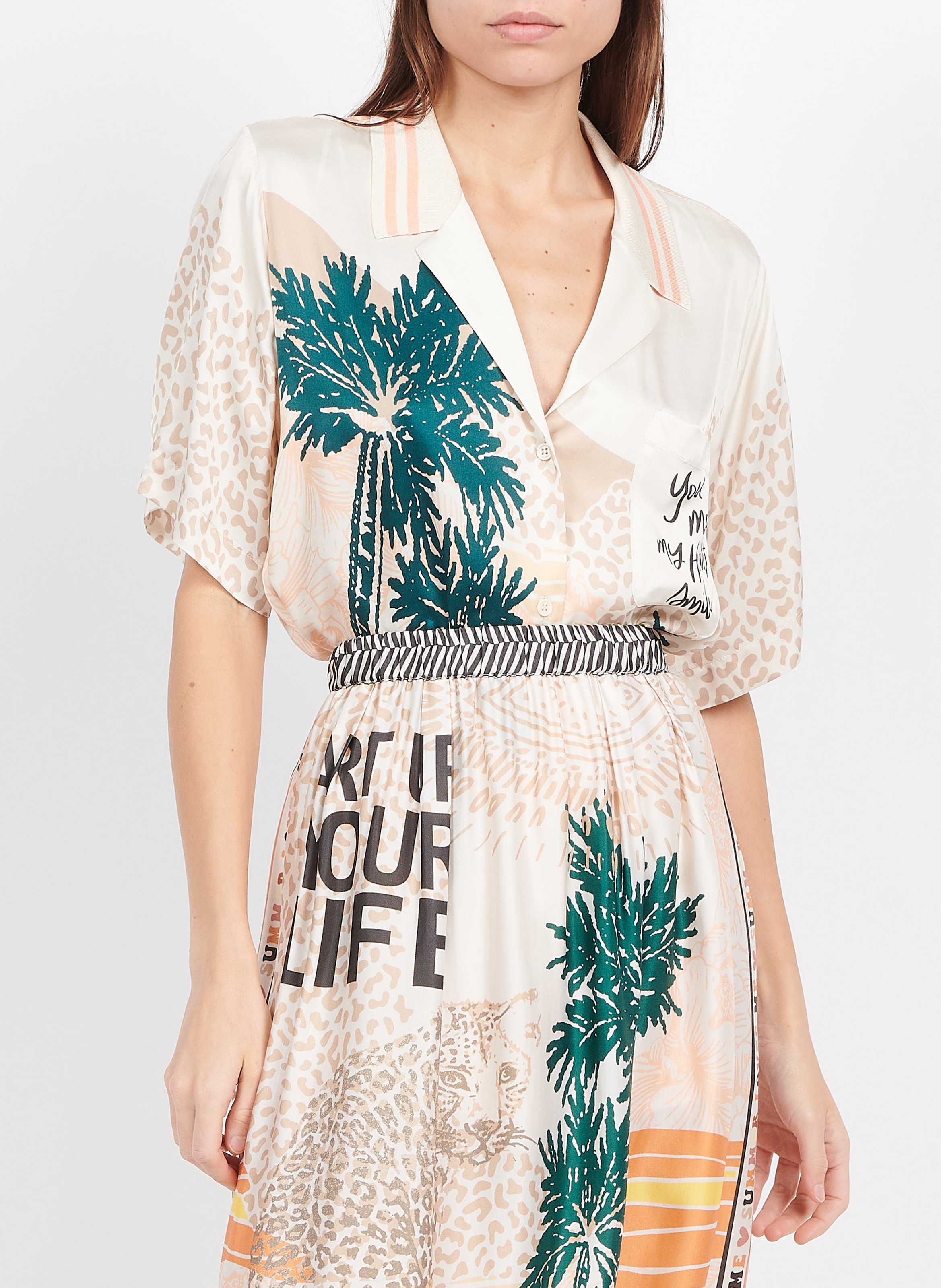 Chemise ample col polo à imprimés  SACK S Multicolore