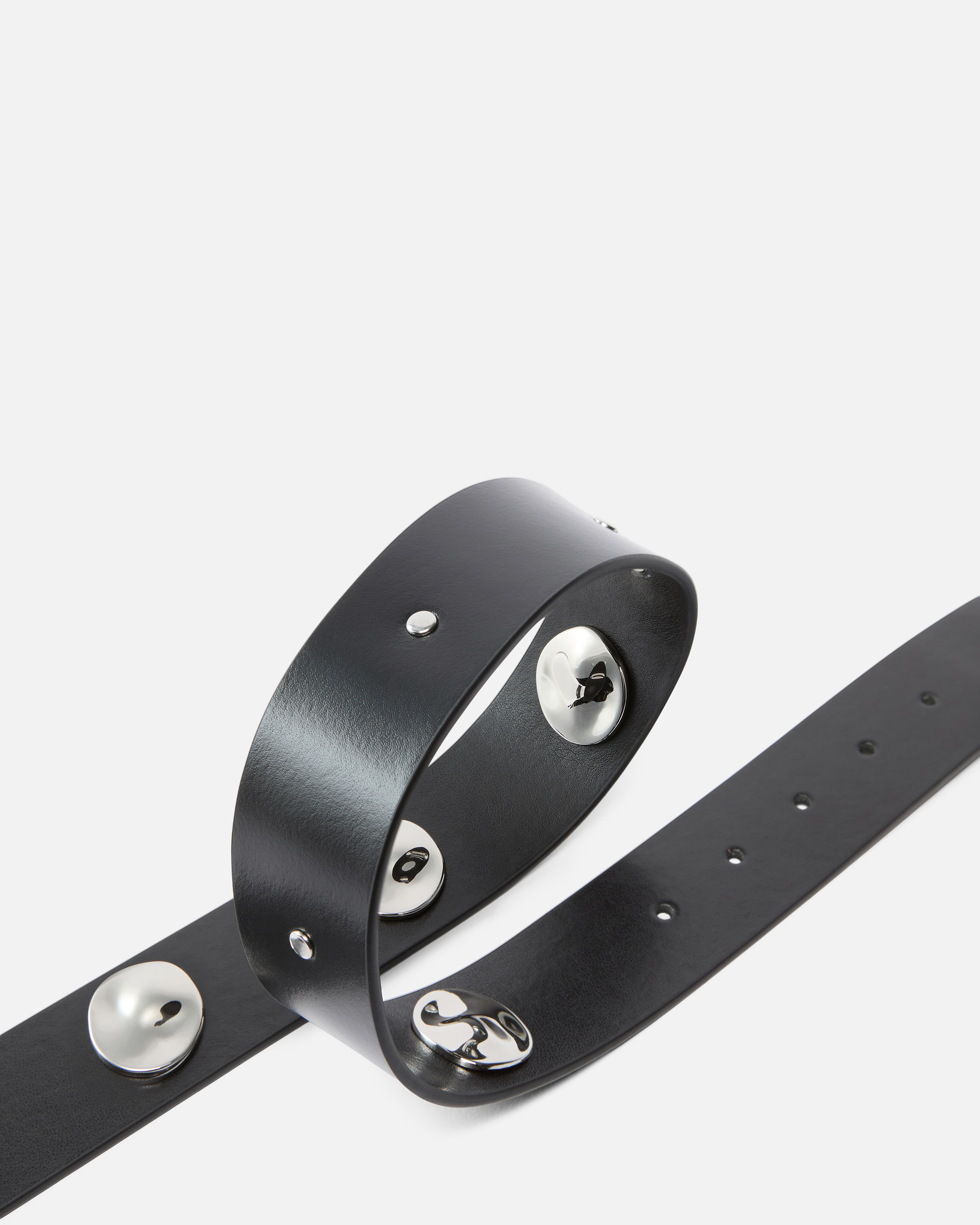 Studded belt with love birds logo 4 cm PINKO Black