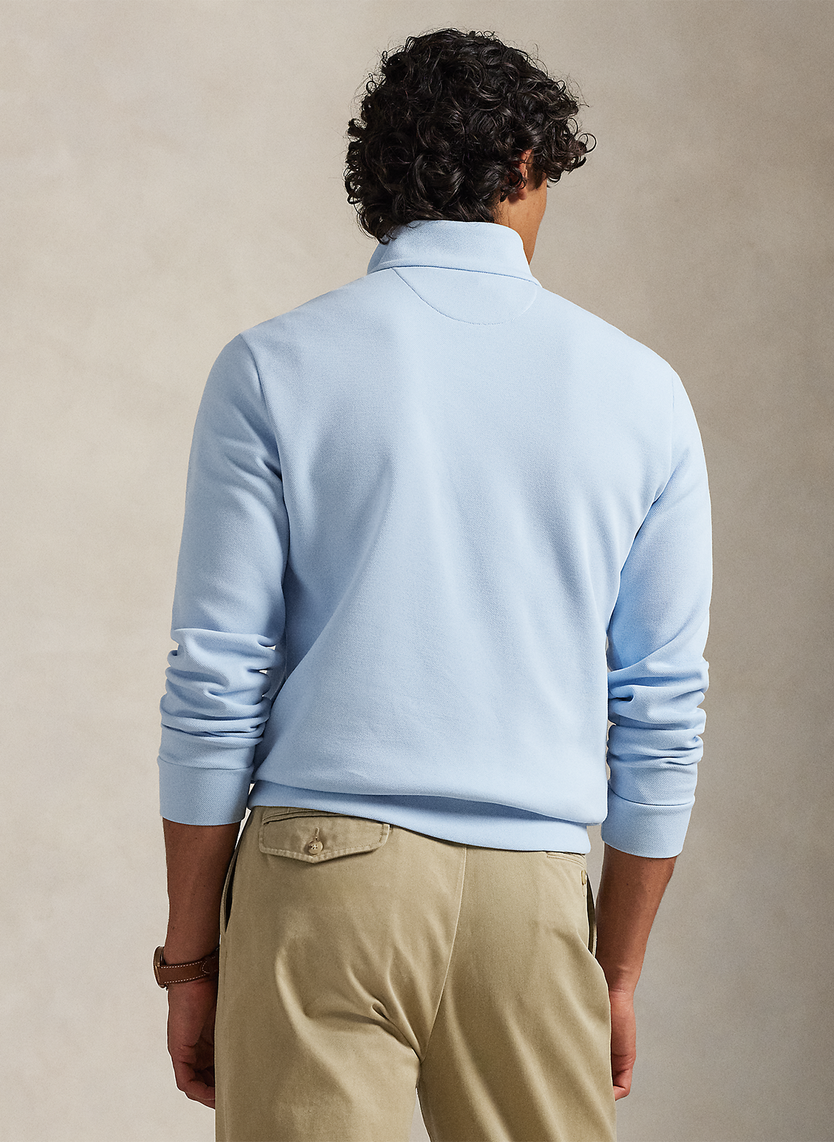 Straight high-neck cotton-blend sweater POLO RALPH LAUREN Blue