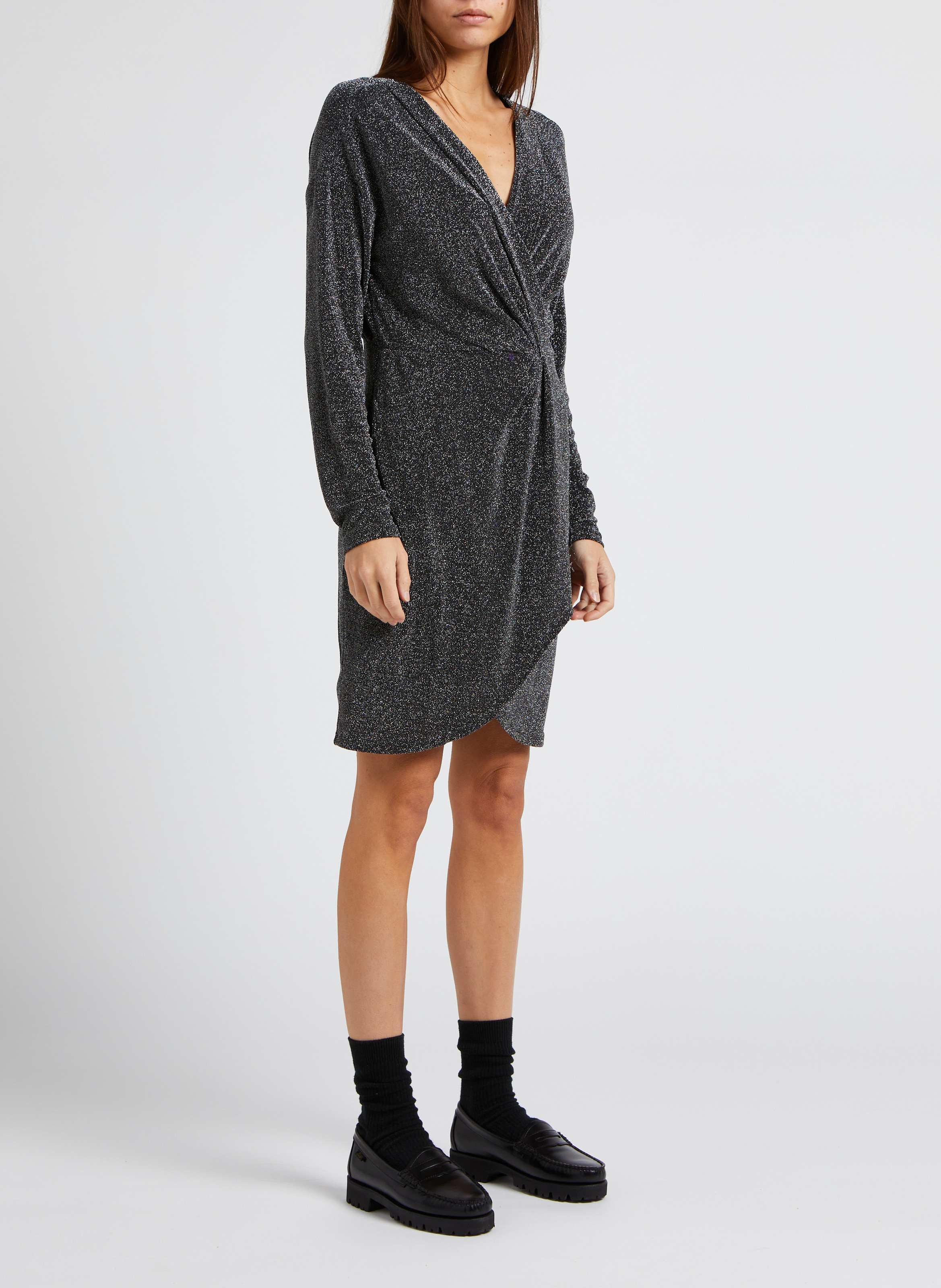 Robe courte col V VILA Noir