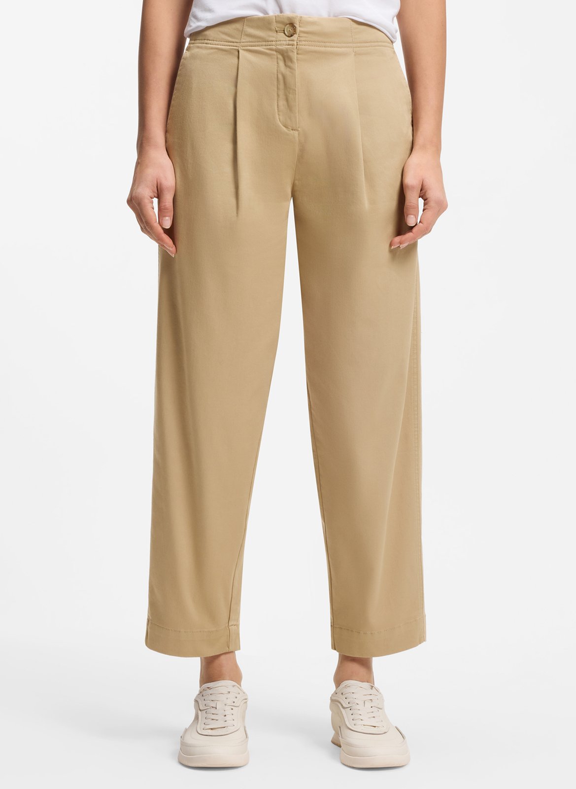 Cotton-blend carrot pants BOSS Brown