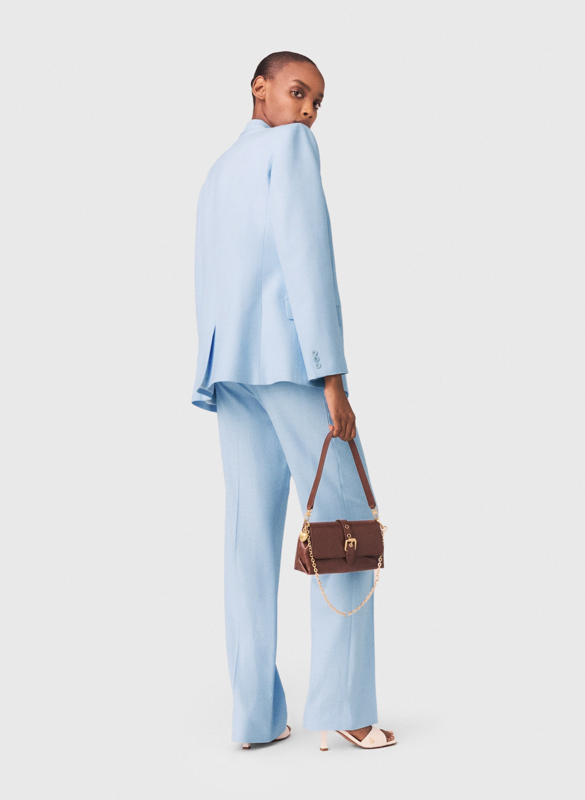 Solid straight blazer MAJE Blue