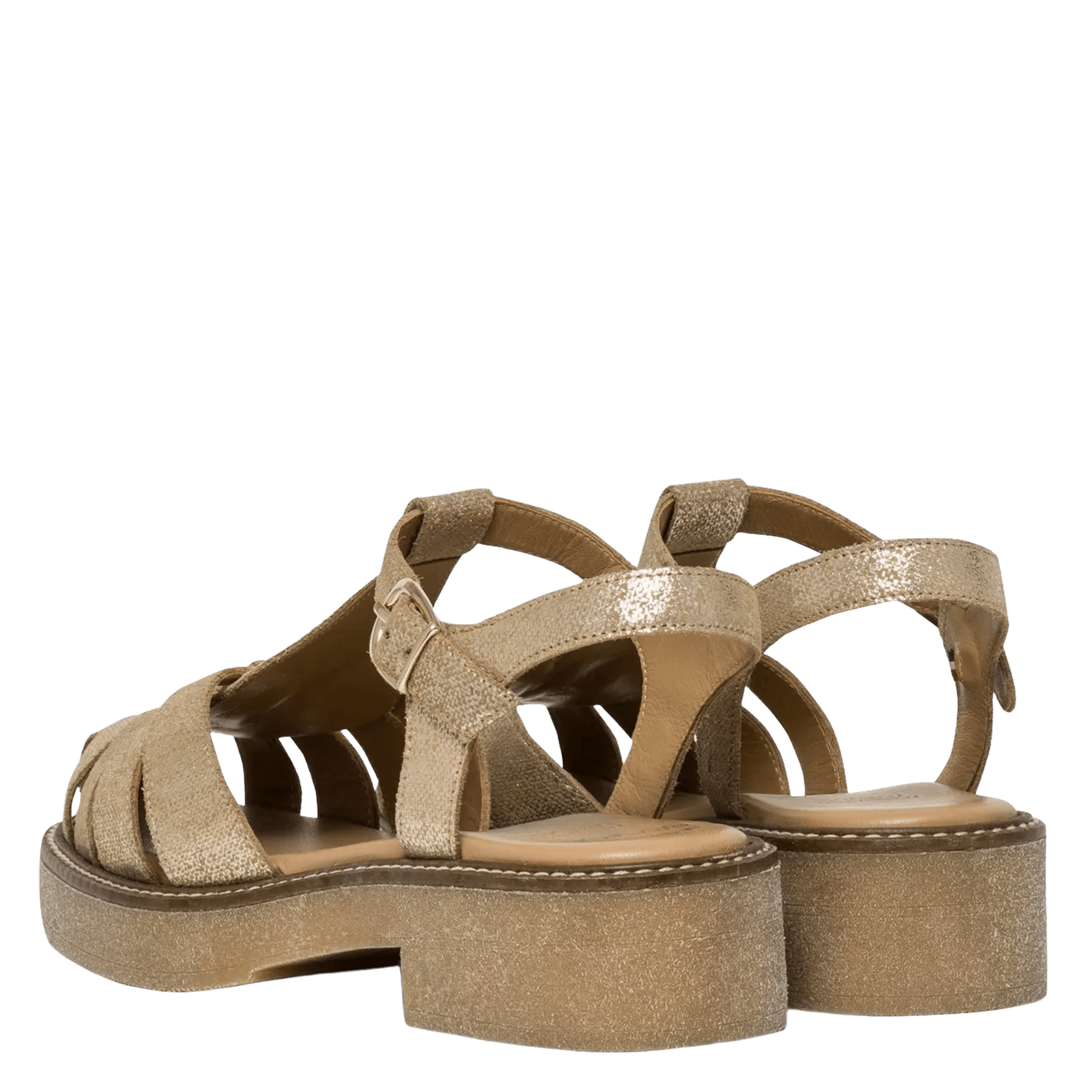 Sandales à lanières en cuir suédé BOCAGE Doré