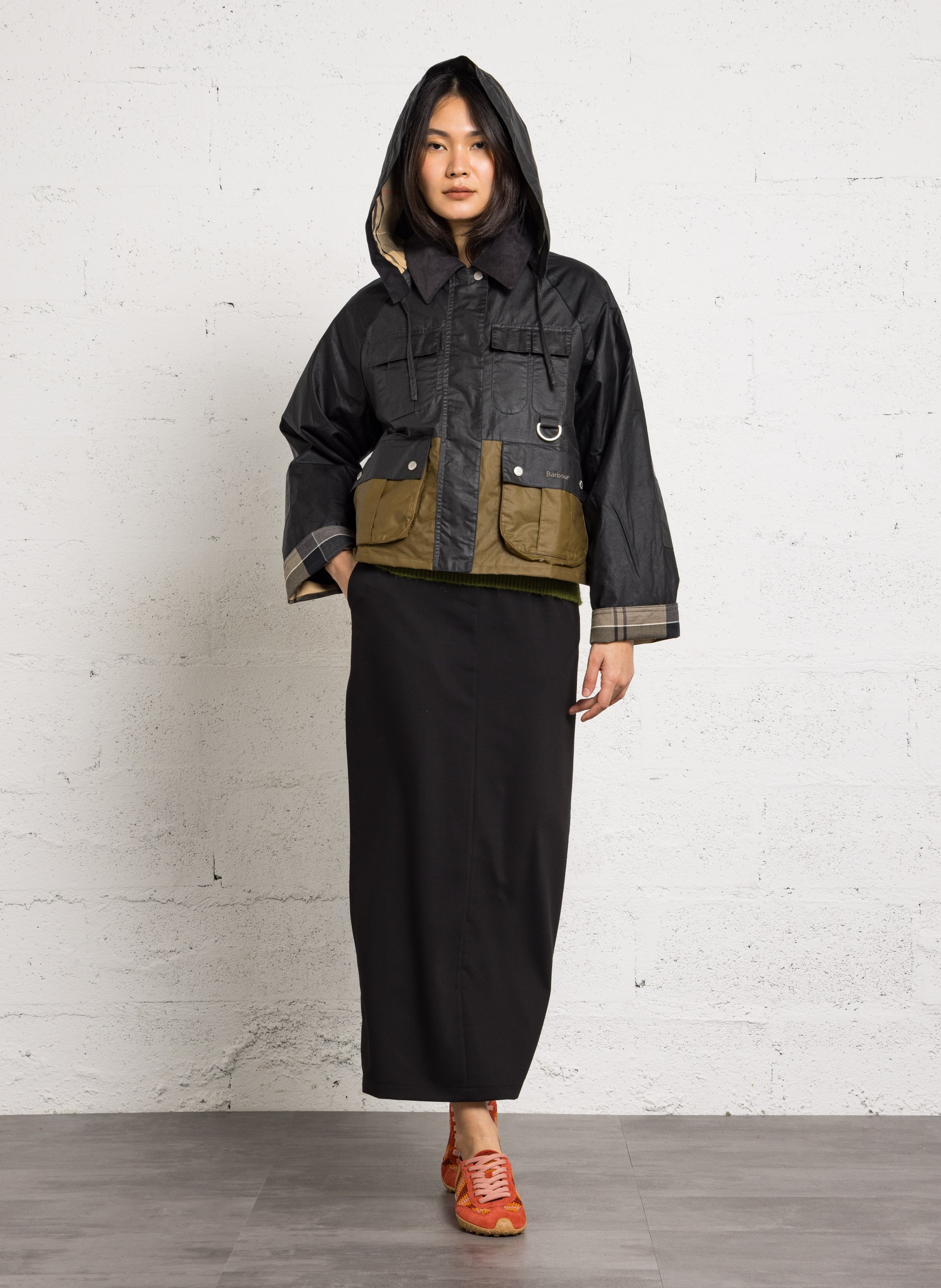 Jasje met klassieke kraag en capuchon BARBOUR Zwart