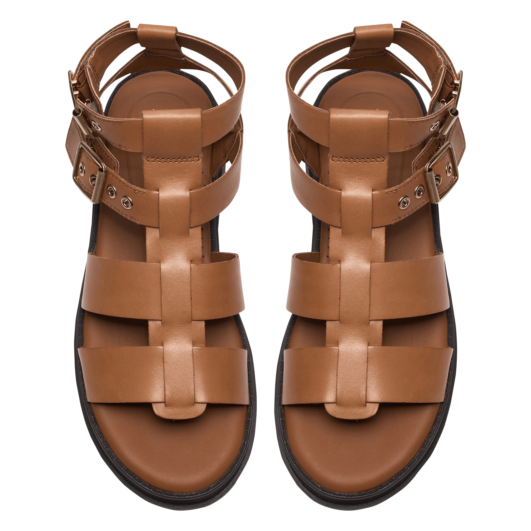 Aouda flat leather sandals CLARKS Brown