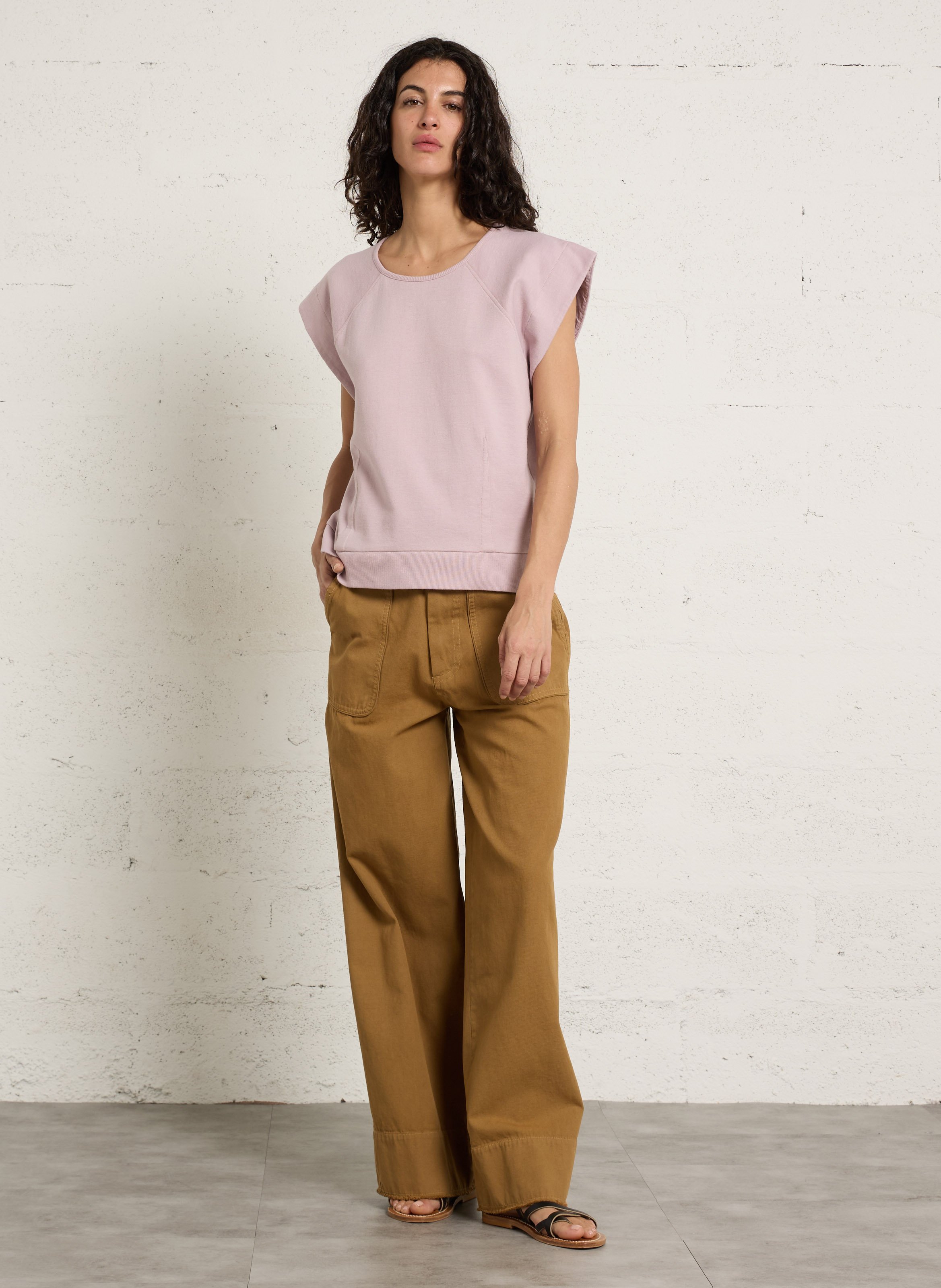 Round-neck organic cotton sweatshirt LEON & HARPER Purple