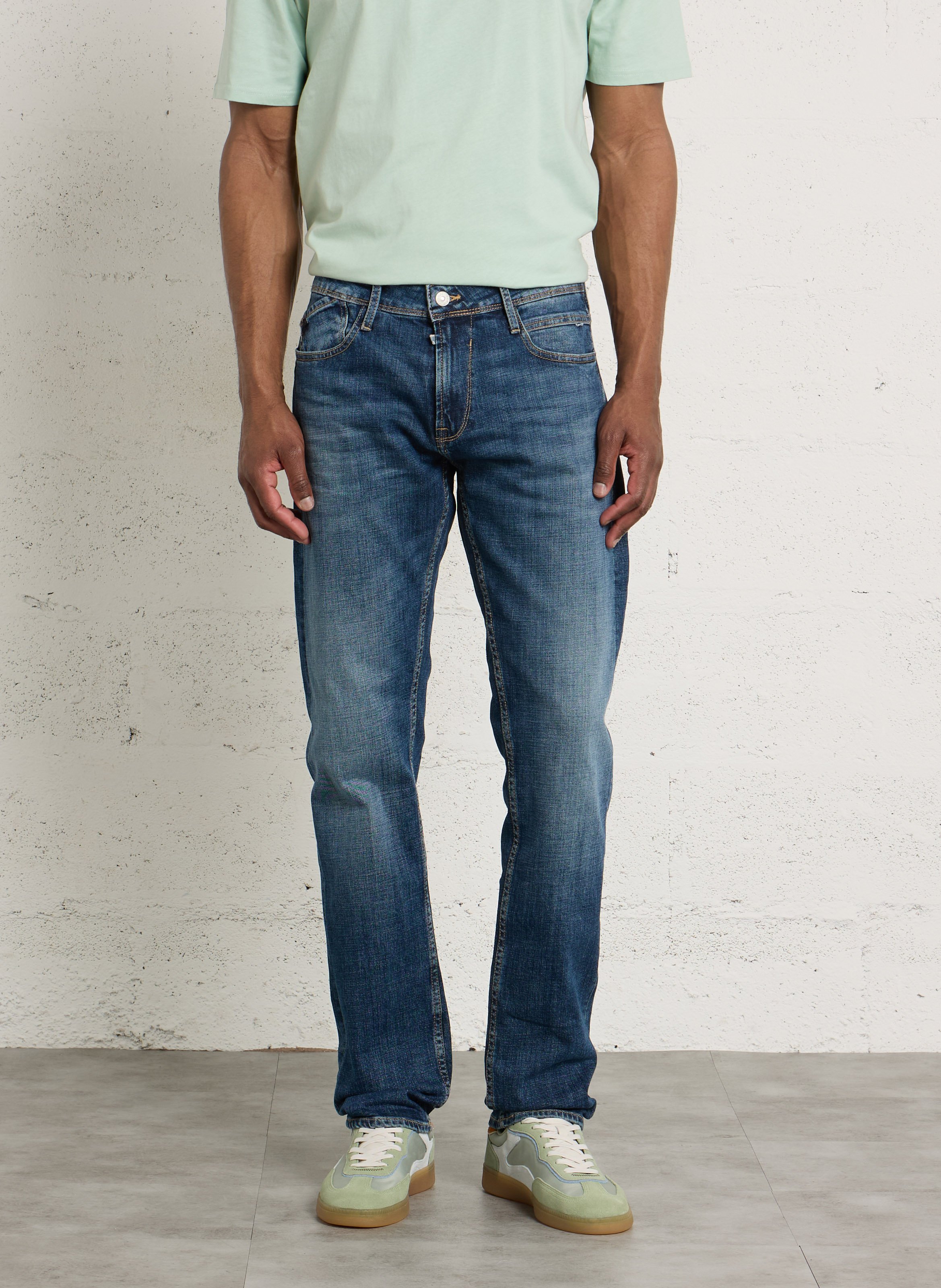 Gerade geschnittene Jeans aus Baumwoll-Mix LE TEMPS DES CERISES Blau