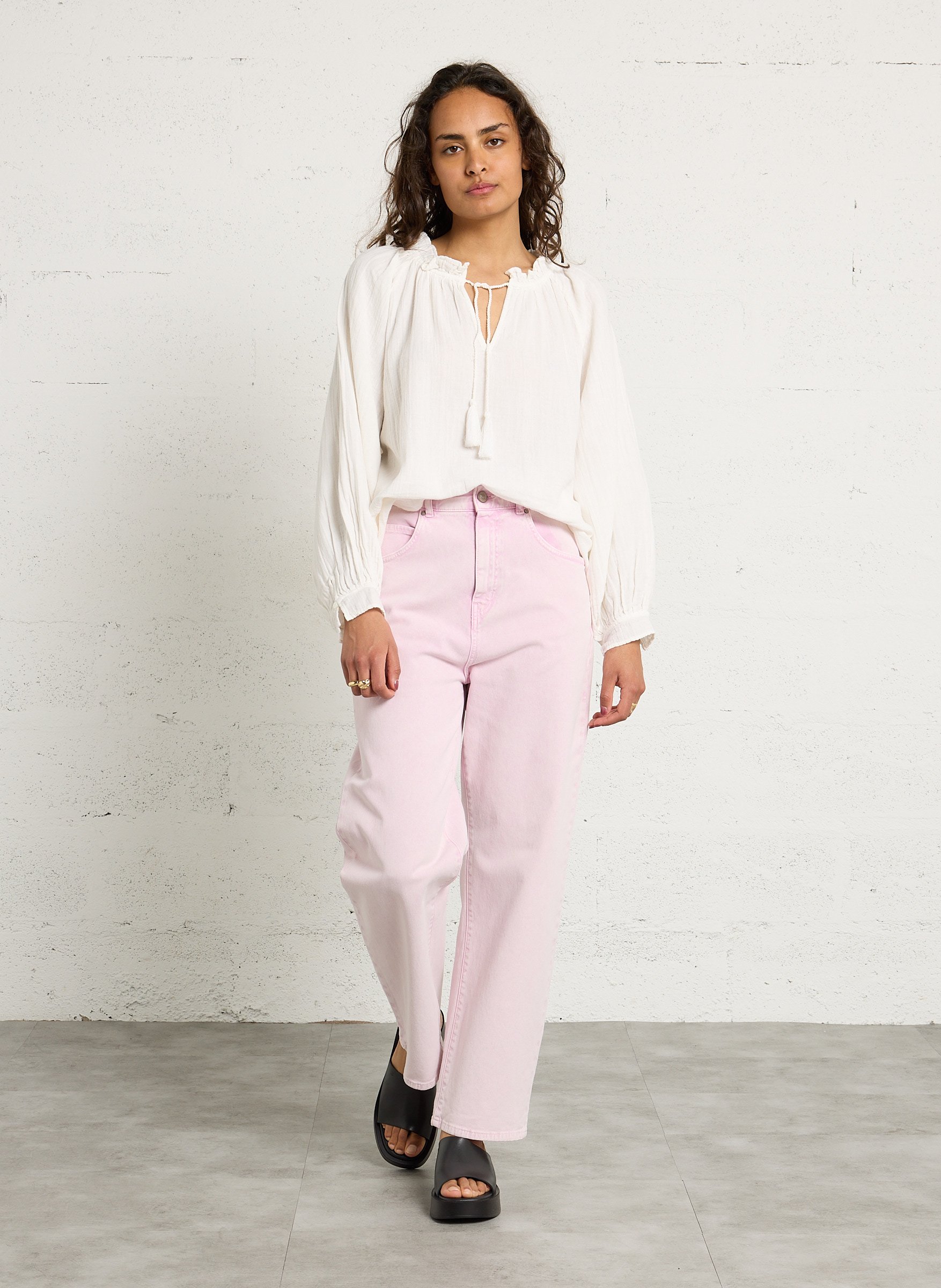 V-neck cotton blouse LA PETITE ETOILE Beige