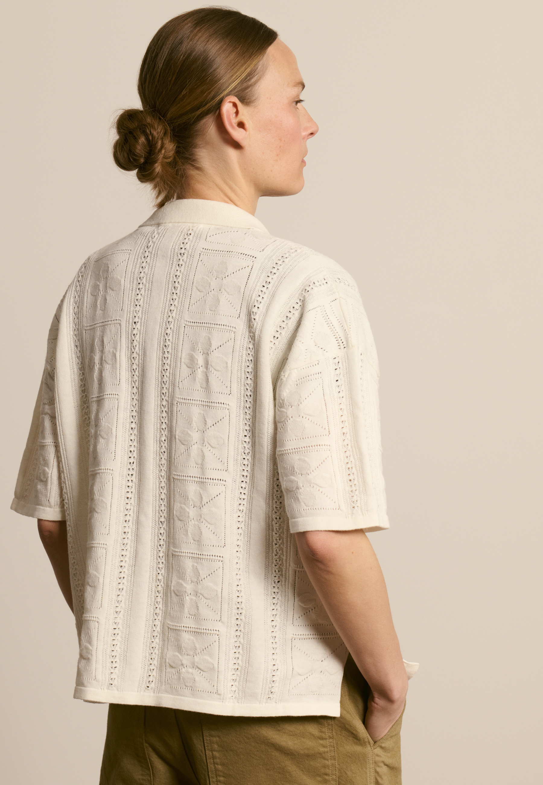 Chemise en coton ajouré MAISON MONTAGUT Blanc