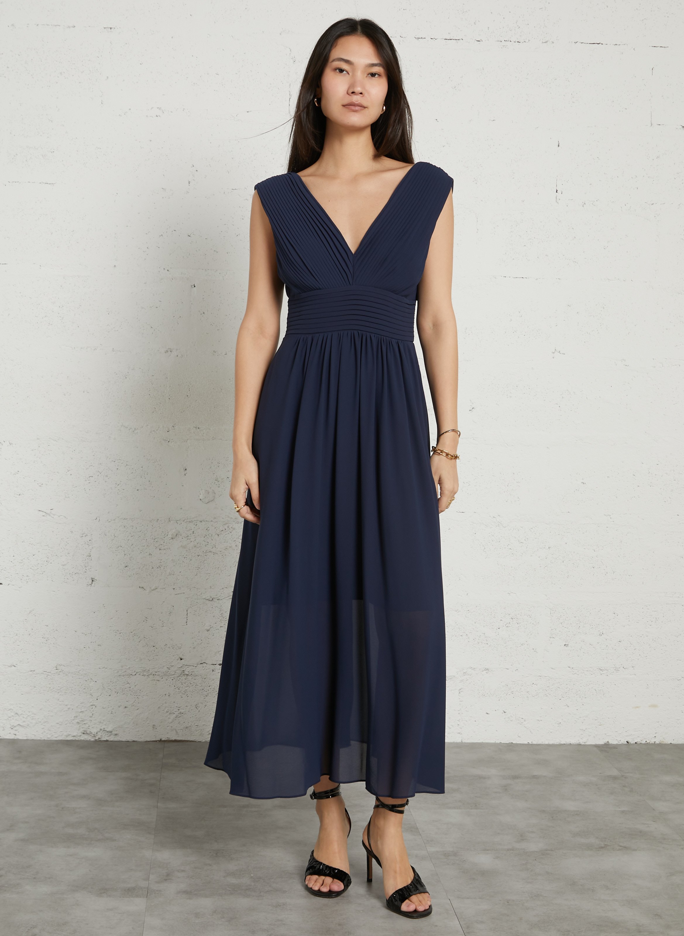 Long V-neck dress MAISON 123 Purple