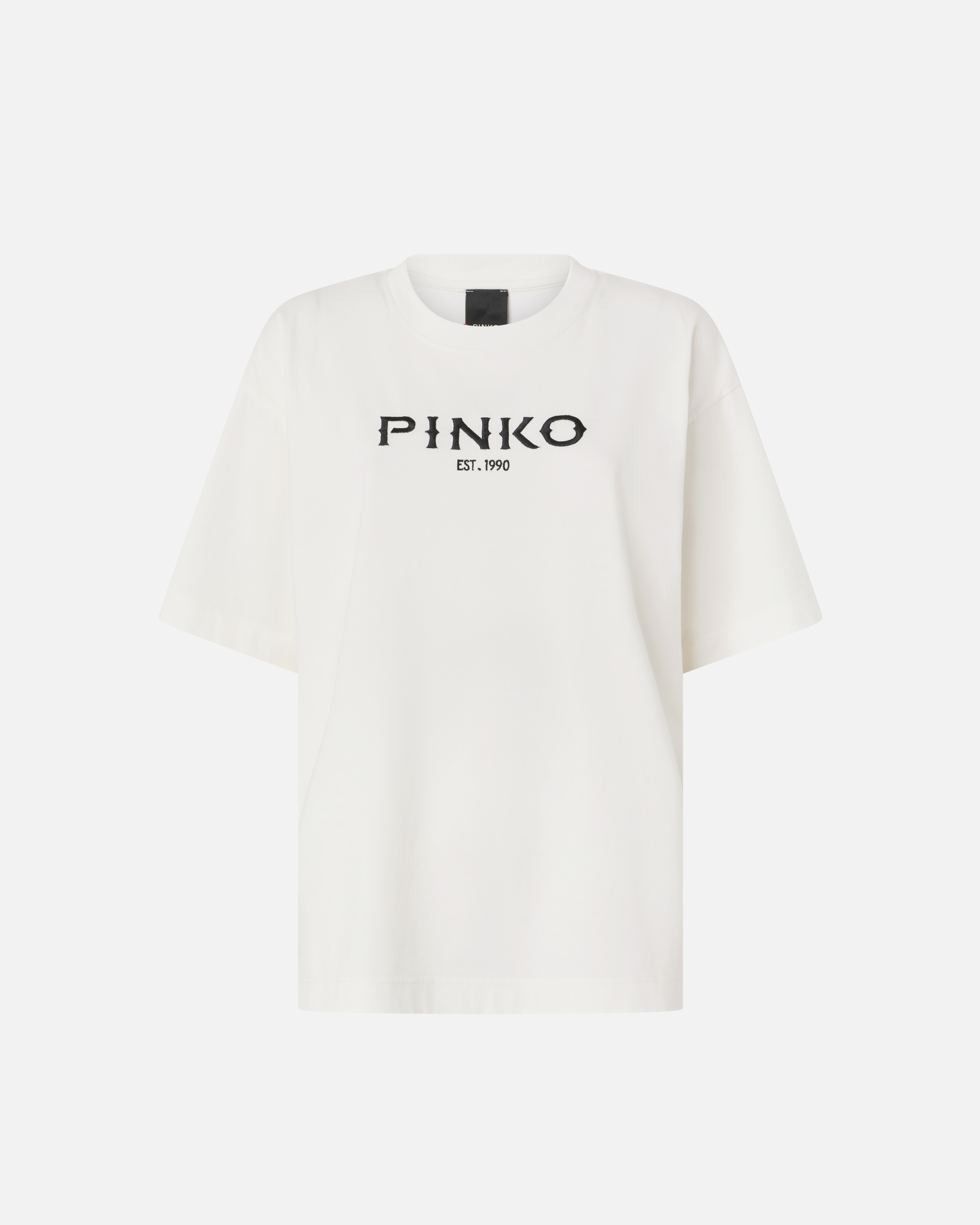 T-shirt with print boots and logo PINKO White