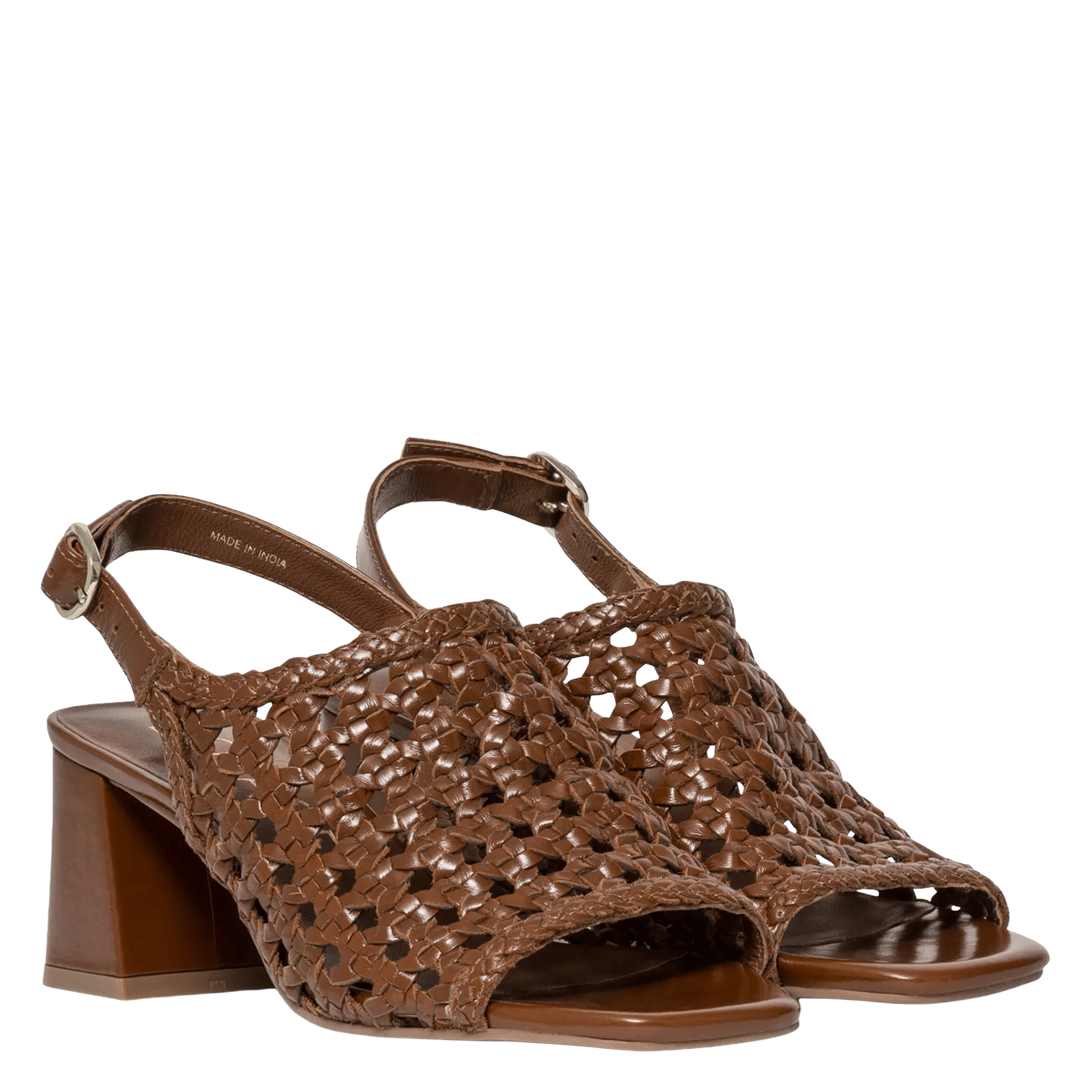 Halfhoge, leren sandalen BOCAGE Bruin