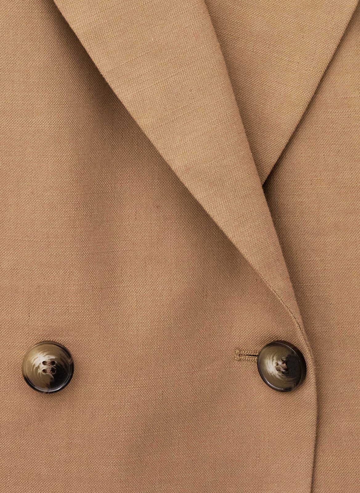 Veste col tailleur en lin mélangé BA&SH Marron