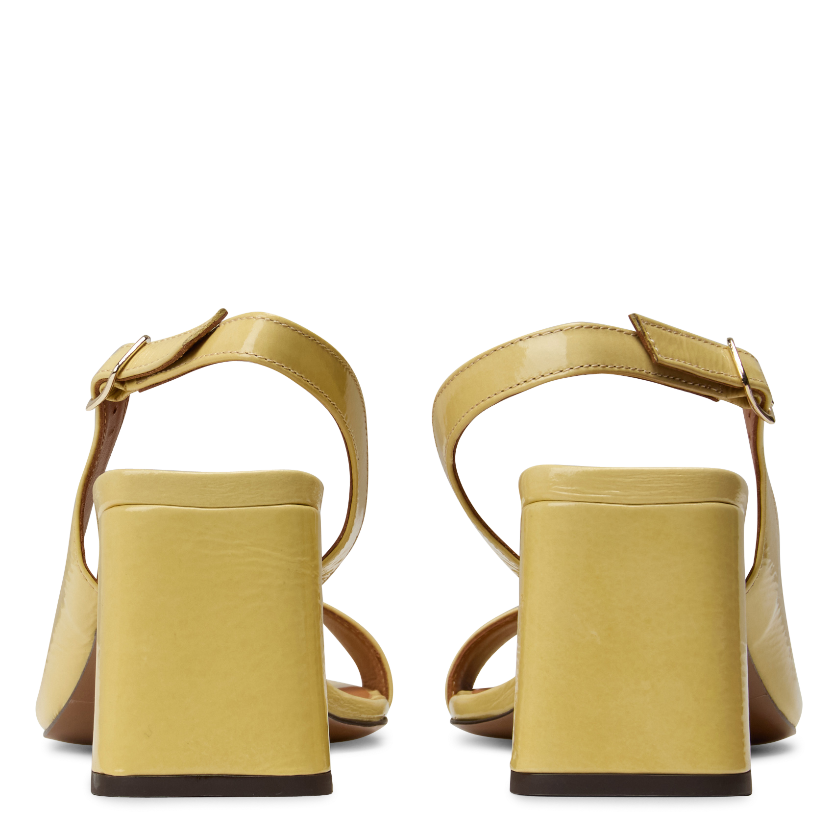 Lakleren sandalen met hak RIVECOUR Geel