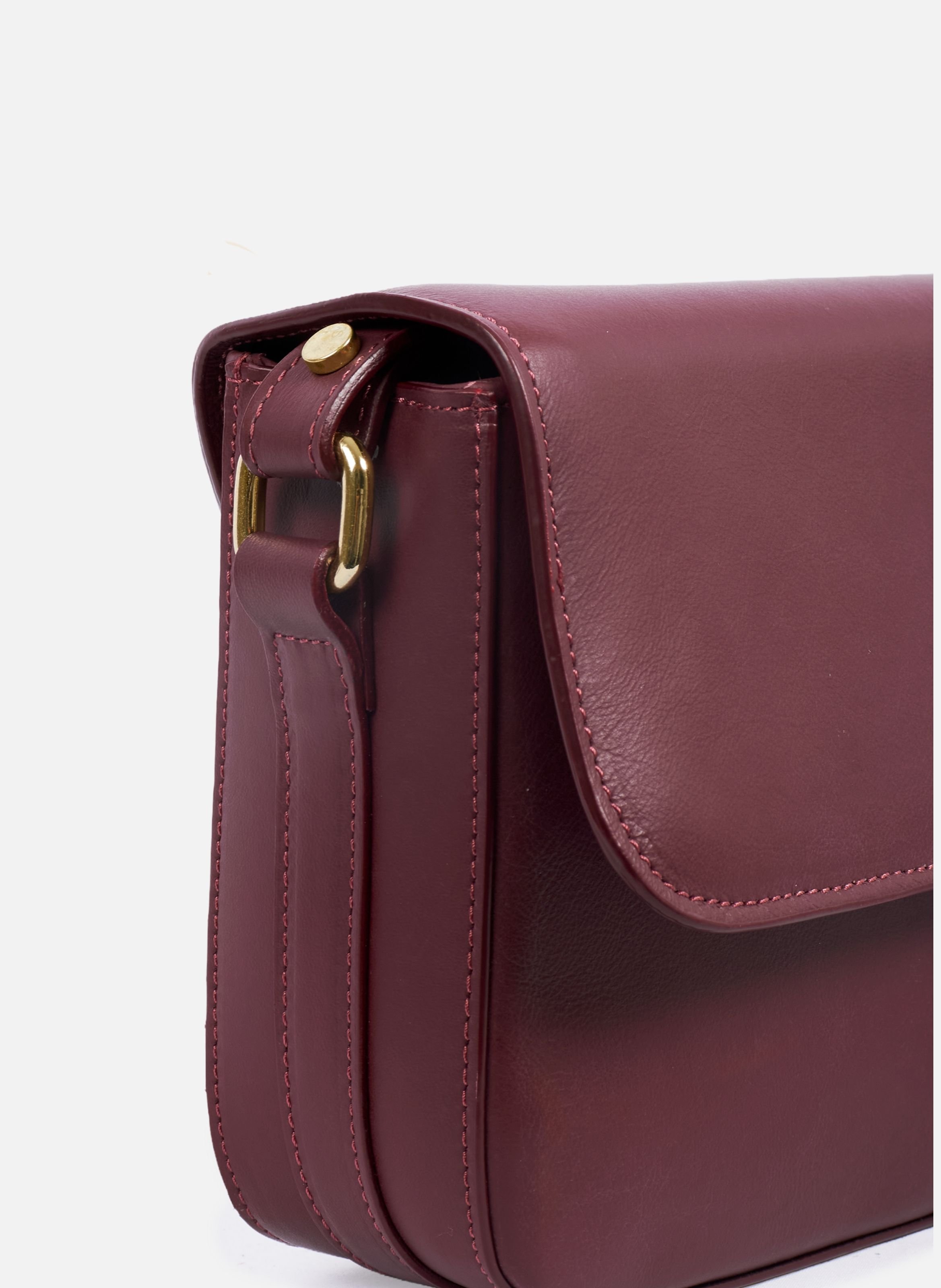Hortense leather baguette bag JULES & JENN Red