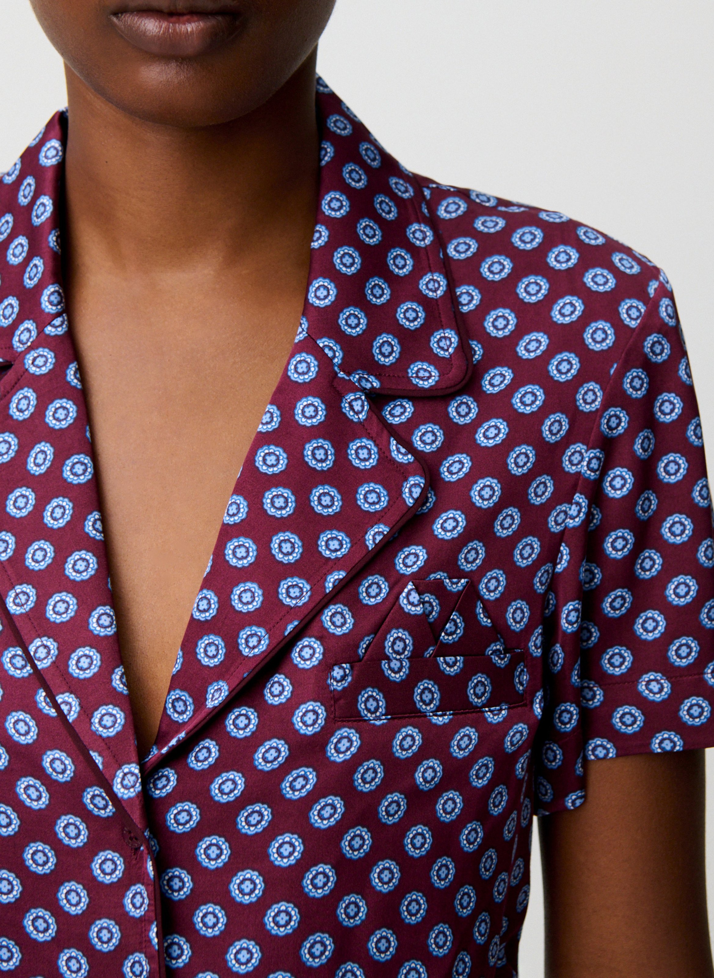Chemise droite courte imprimée  CLAUDIE PIERLOT Rouge