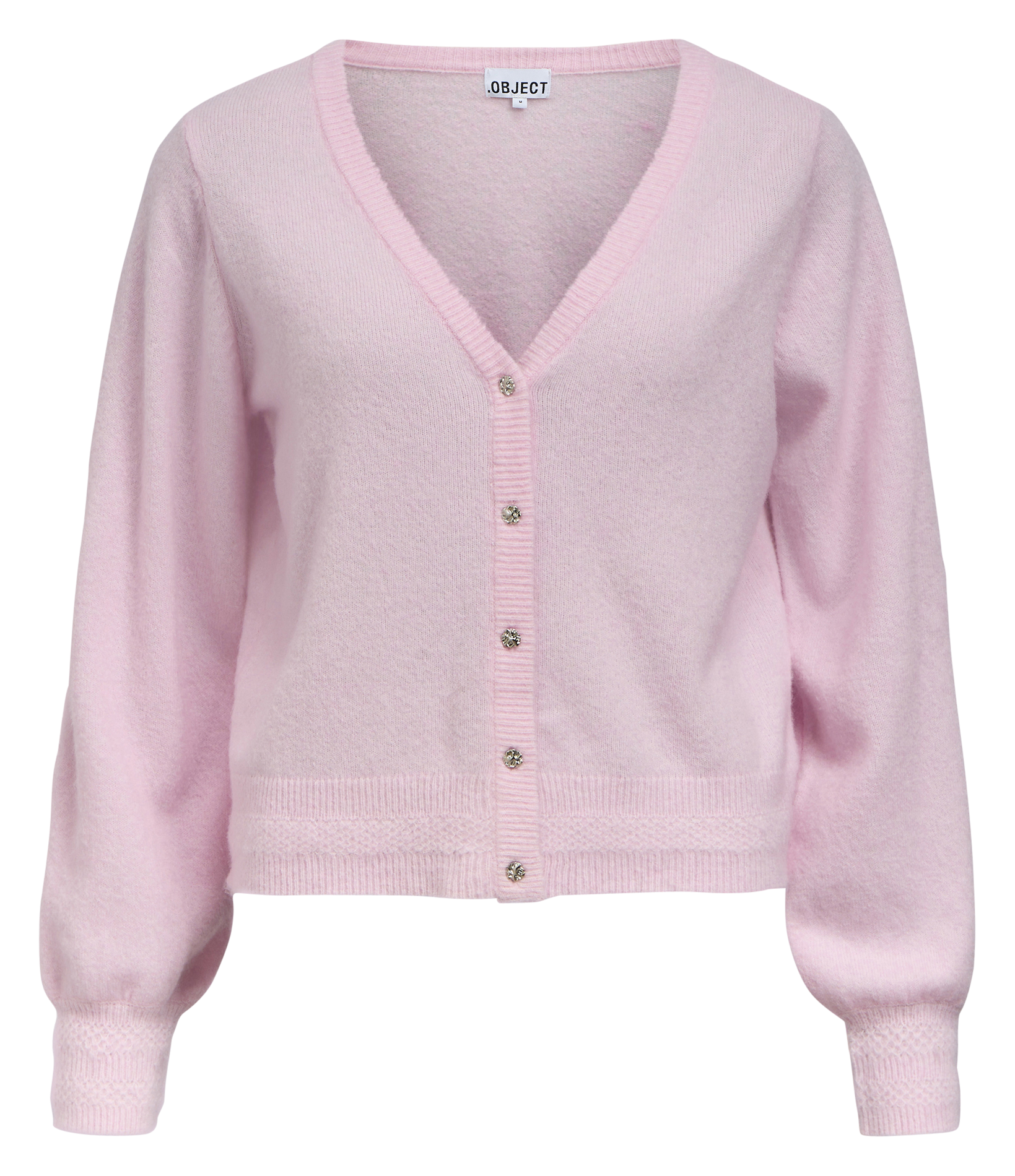 Gilet court boutonné à col v OBJECT Rose