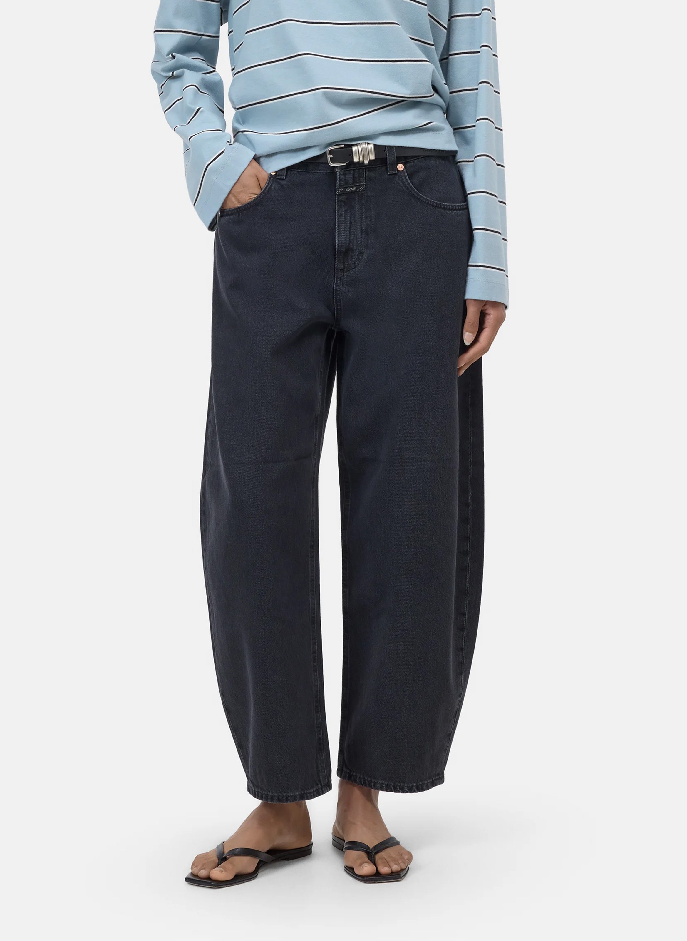 Organic cotton balloon jeans CLOSED Grey