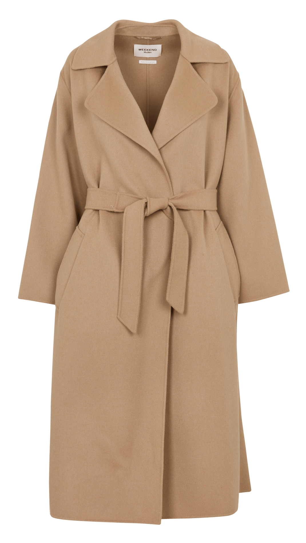 Langer Mantel aus Wollmix mit Gürtel MAX MARA WEEK END Beige