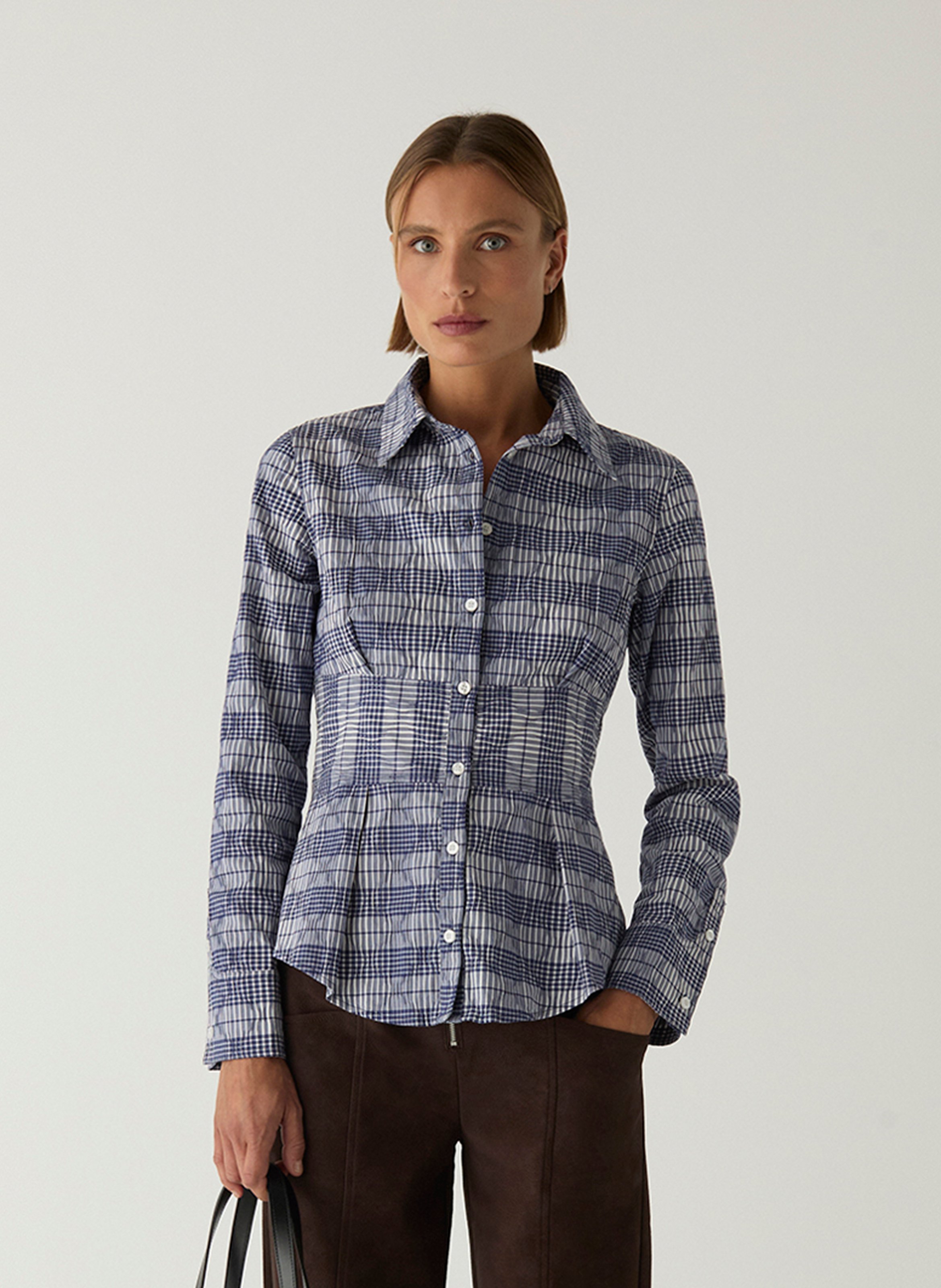 Cotton-blend shirt with classic collar LAAGAM Blue