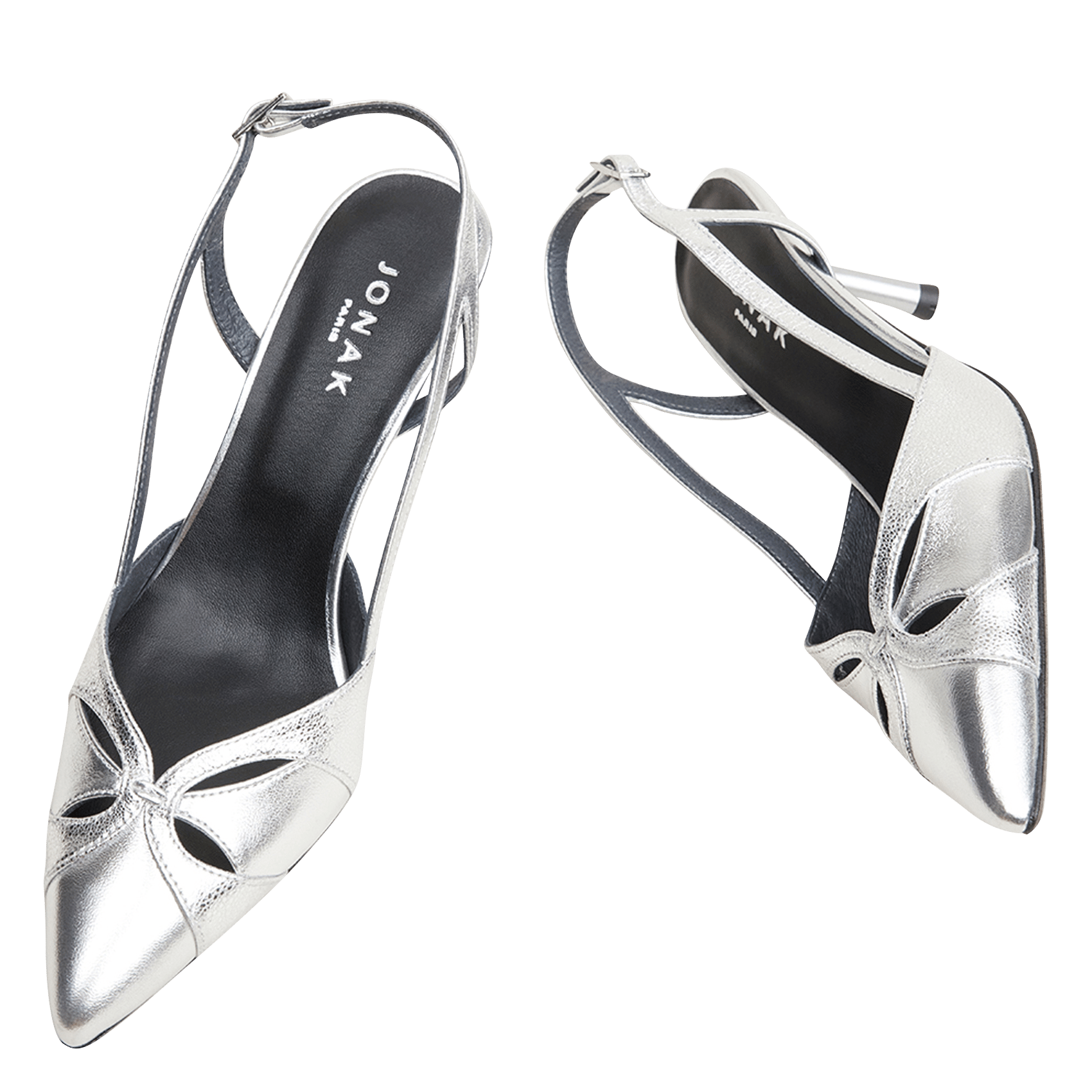 Leather pumps with pointed toe JONAK Silver