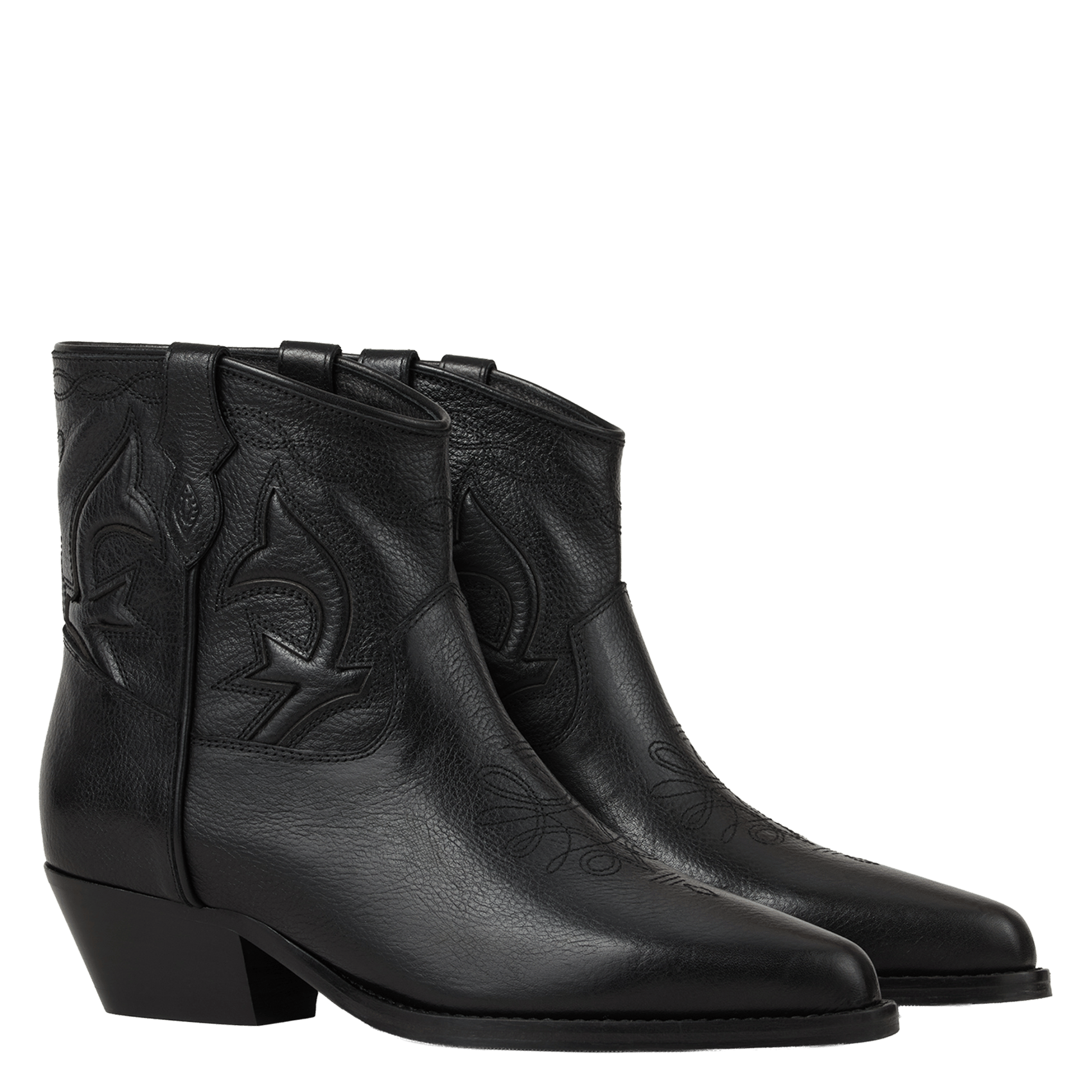 Bottines en cuir grainé BA&SH Noir
