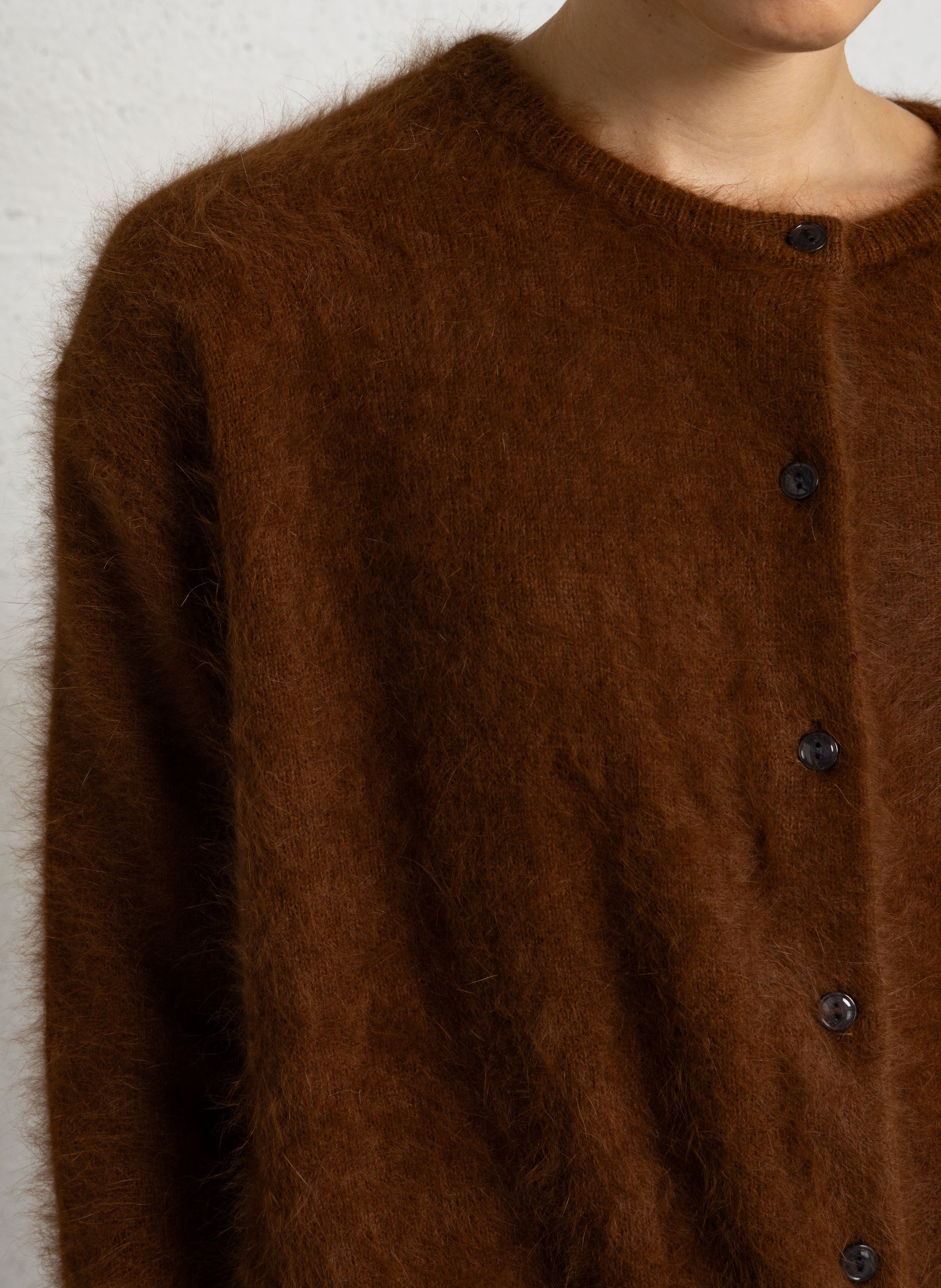 Oversized cardigan in blended angora BELLEROSE Brown
